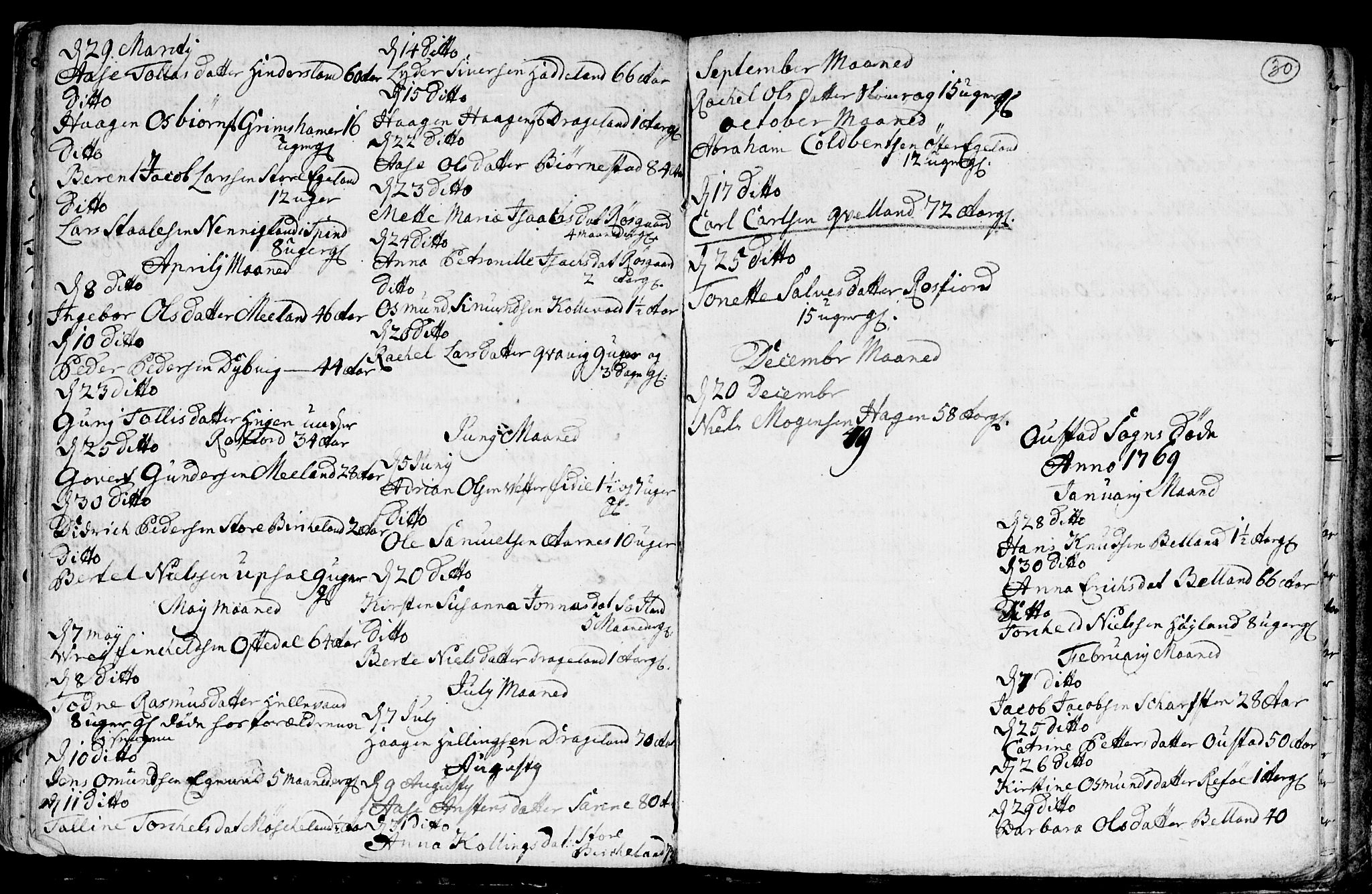 Lyngdal sokneprestkontor, AV/SAK-1111-0029/F/Fa/Fac/L0003: Parish register (official) no. A 3, 1750-1803, p. 30