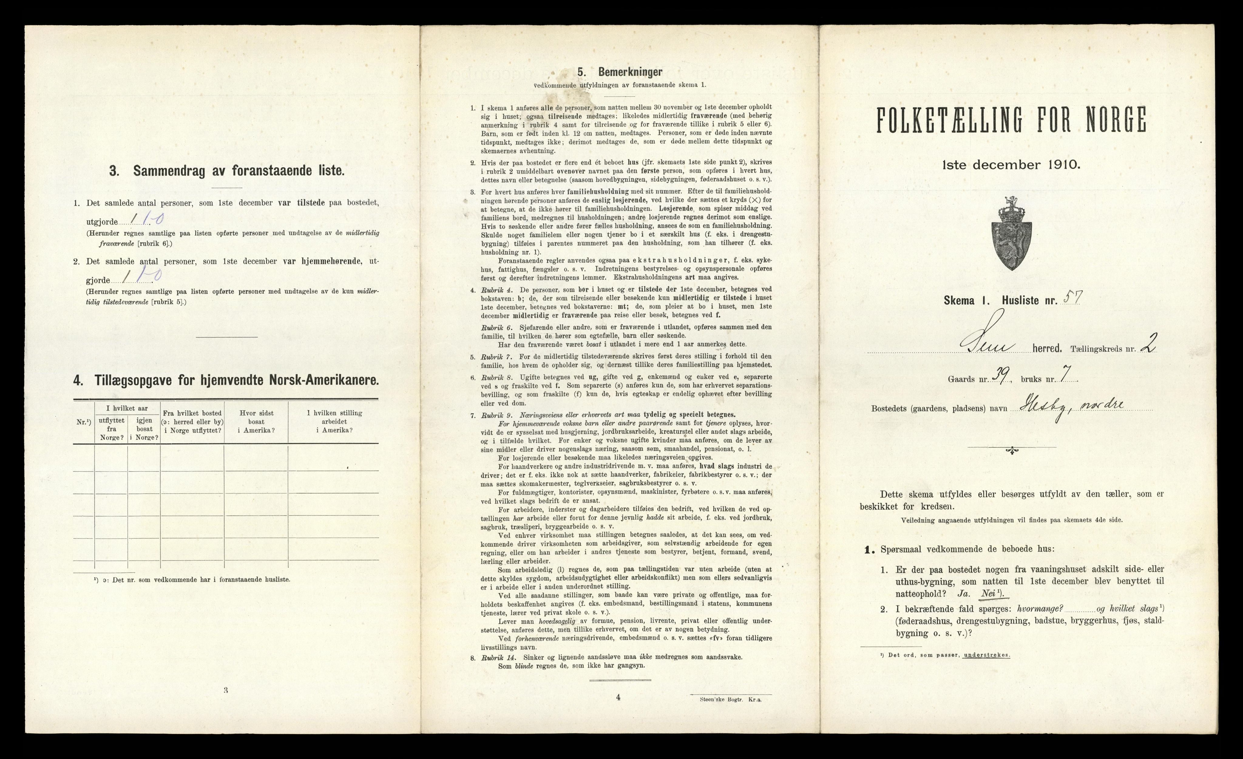 RA, 1910 census for Sem, 1910, p. 334