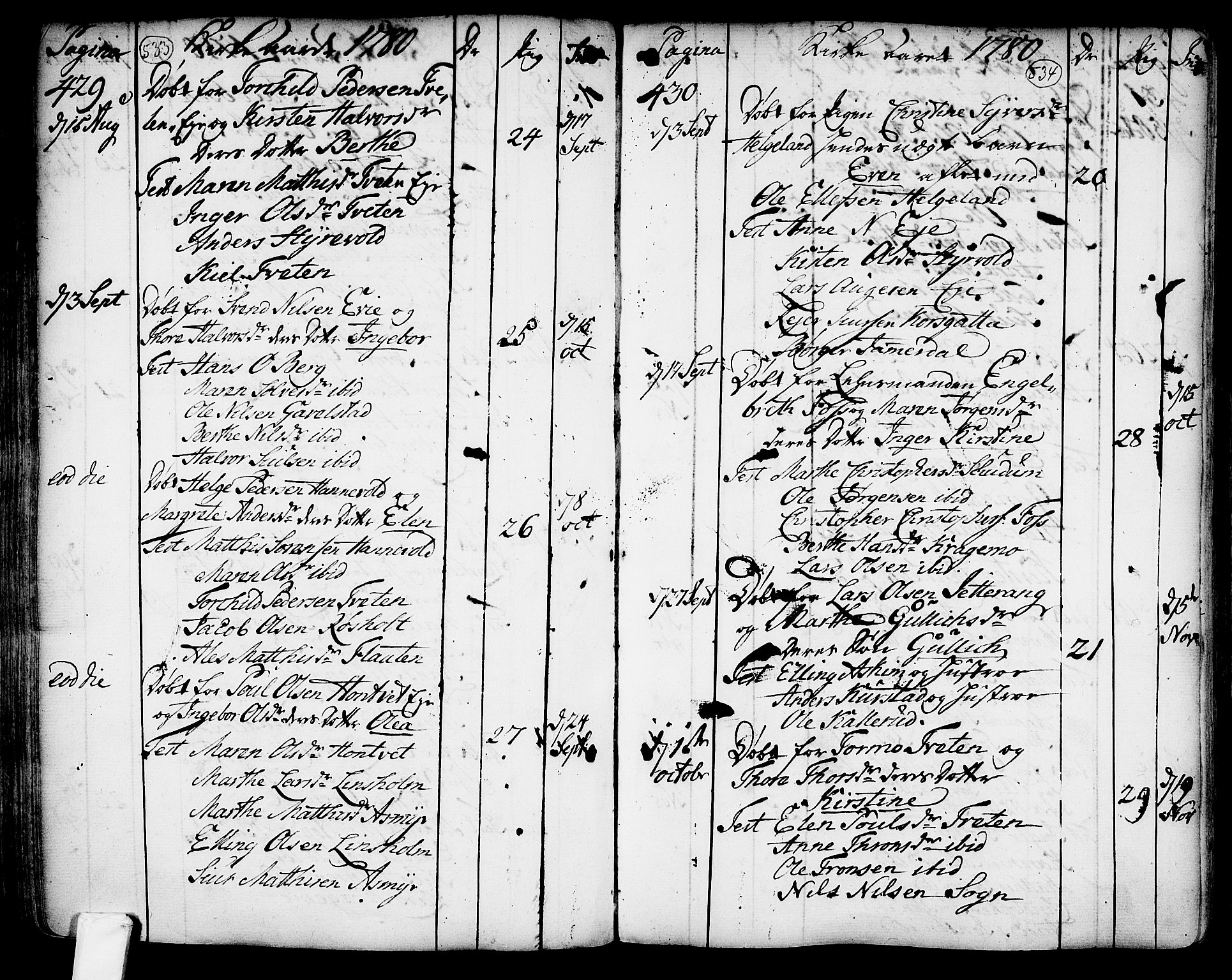 Lardal kirkebøker, AV/SAKO-A-350/F/Fa/L0003: Parish register (official) no. I 3, 1733-1815, p. 533-534