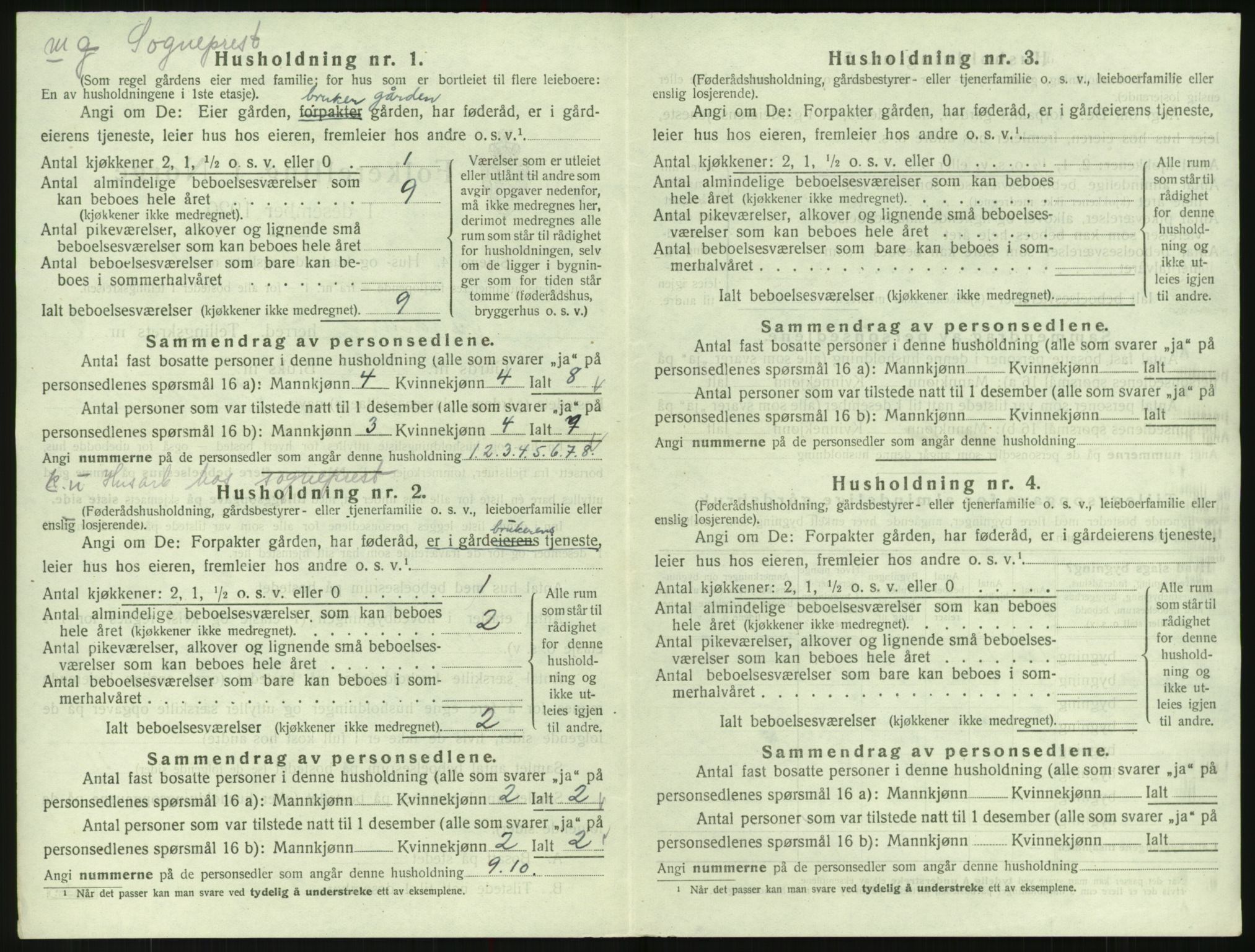 SAK, 1920 census for Bygland, 1920, p. 556