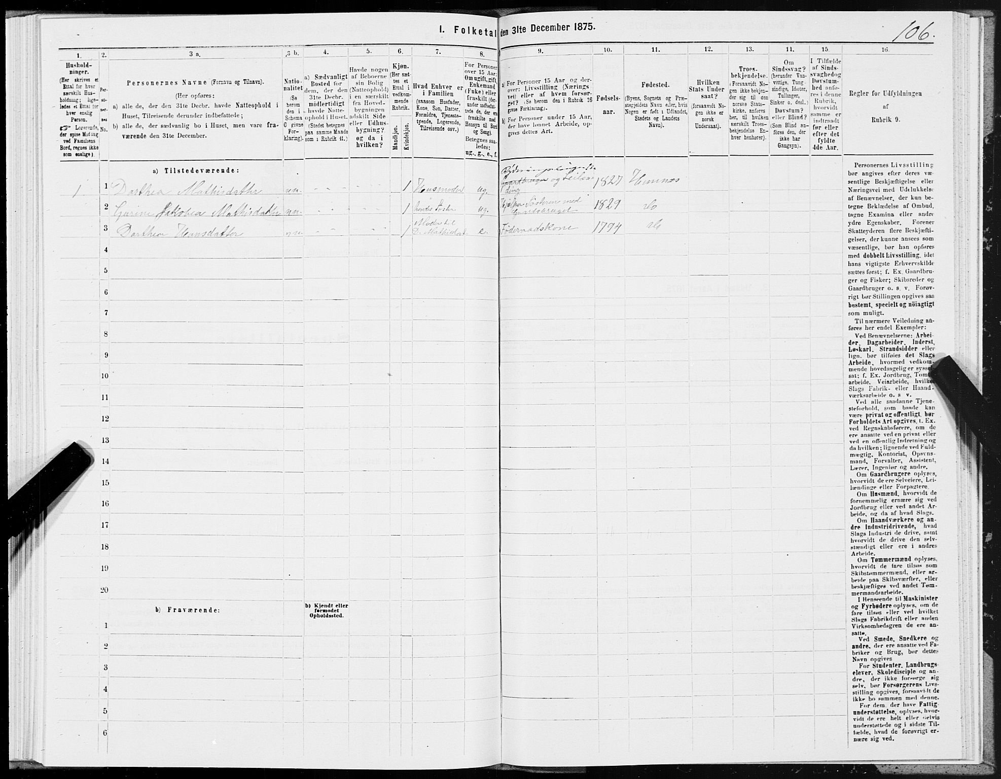 SAT, 1875 census for 1832P Hemnes, 1875, p. 3106