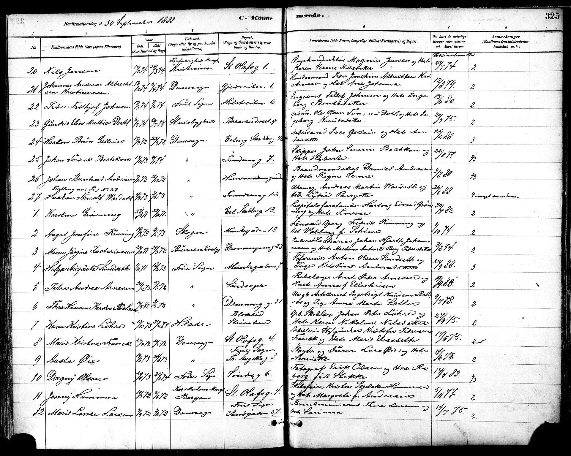 Ministerialprotokoller, klokkerbøker og fødselsregistre - Sør-Trøndelag, SAT/A-1456/601/L0057: Parish register (official) no. 601A25, 1877-1891, p. 325