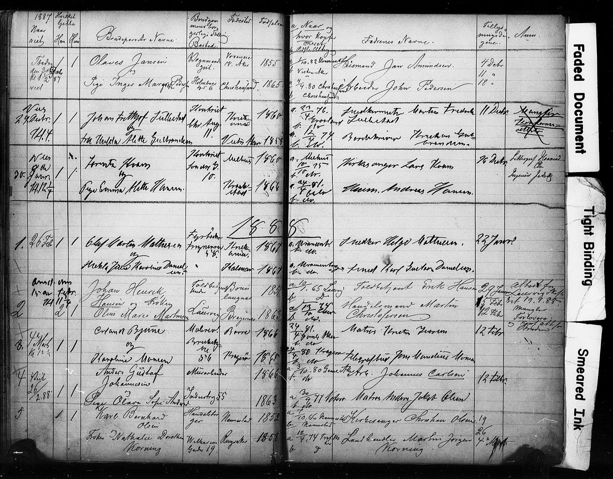 Uranienborg prestekontor Kirkebøker, SAO/A-10877/H/Ha/L0001: Banns register no. I 1, 1880-1887