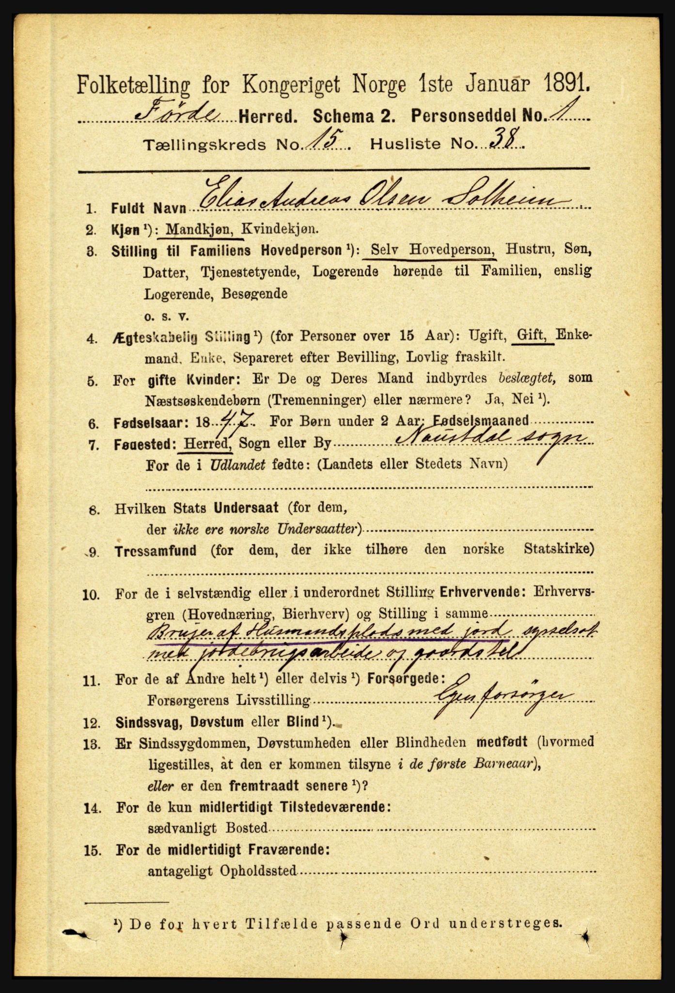 RA, 1891 census for 1432 Førde, 1891, p. 5759