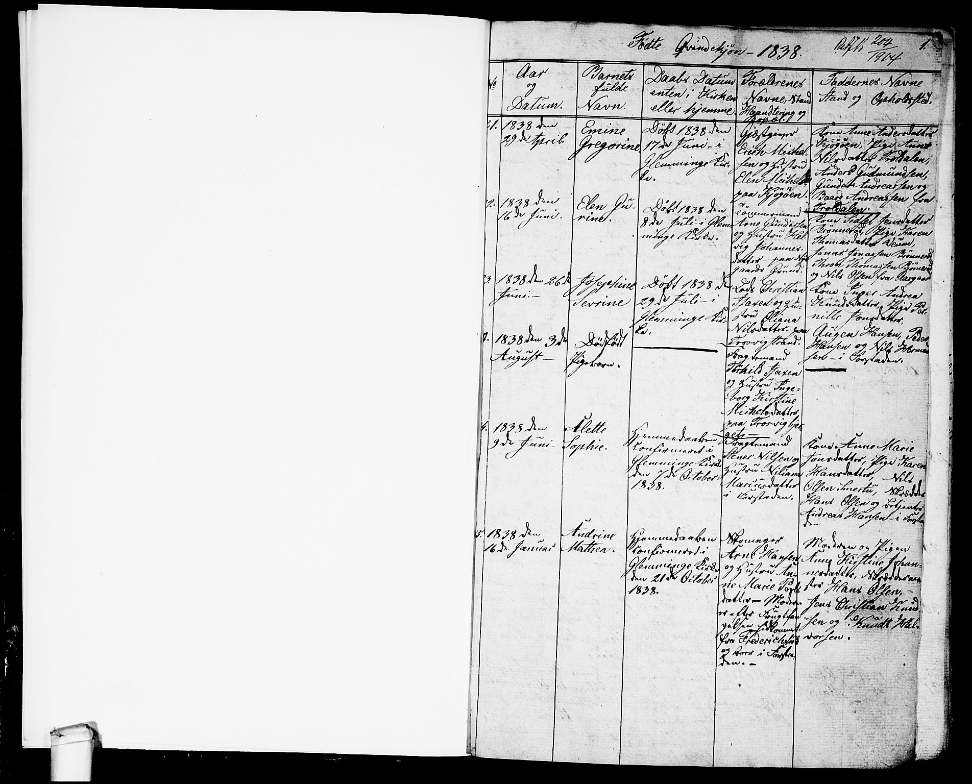 Glemmen prestekontor Kirkebøker, SAO/A-10908/G/Ga/L0002: Parish register (copy) no. 2, 1838-1851, p. 0-1