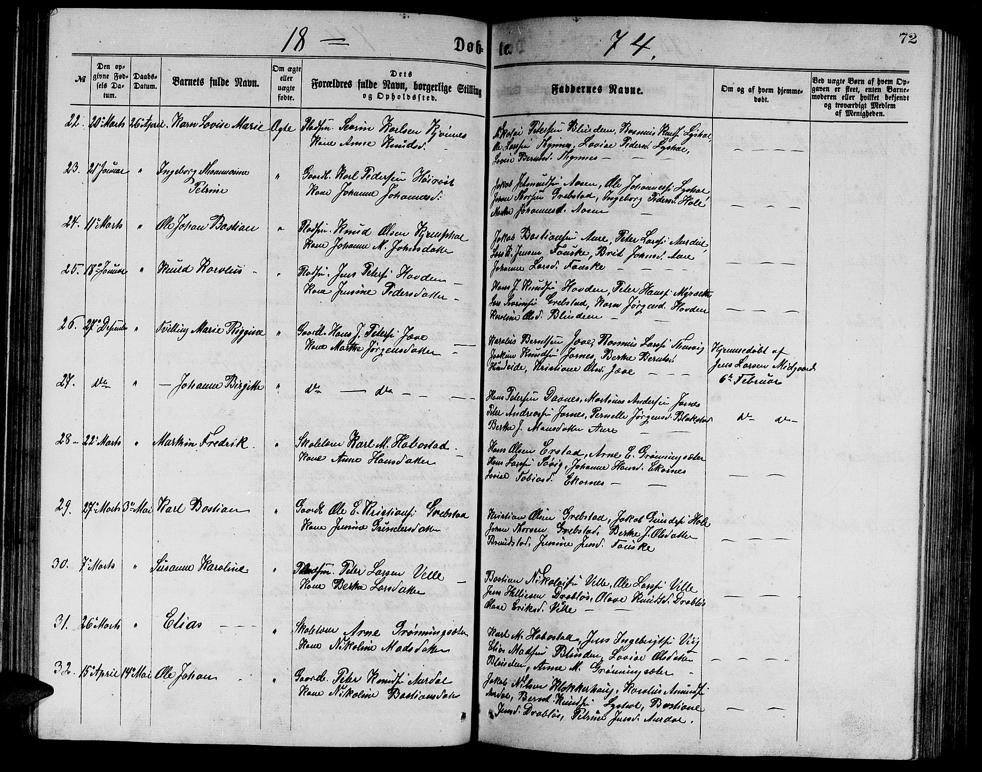 Ministerialprotokoller, klokkerbøker og fødselsregistre - Møre og Romsdal, AV/SAT-A-1454/523/L0338: Parish register (copy) no. 523C01, 1865-1877, p. 72