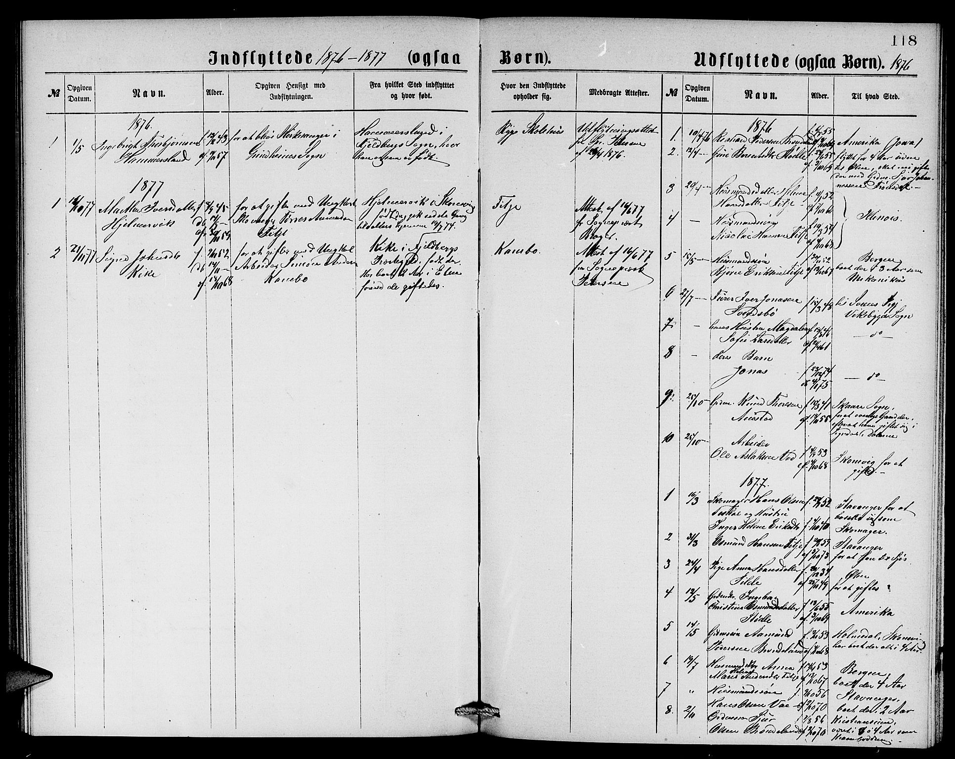 Etne sokneprestembete, SAB/A-75001/H/Hab: Parish register (copy) no. A 4, 1874-1878, p. 118
