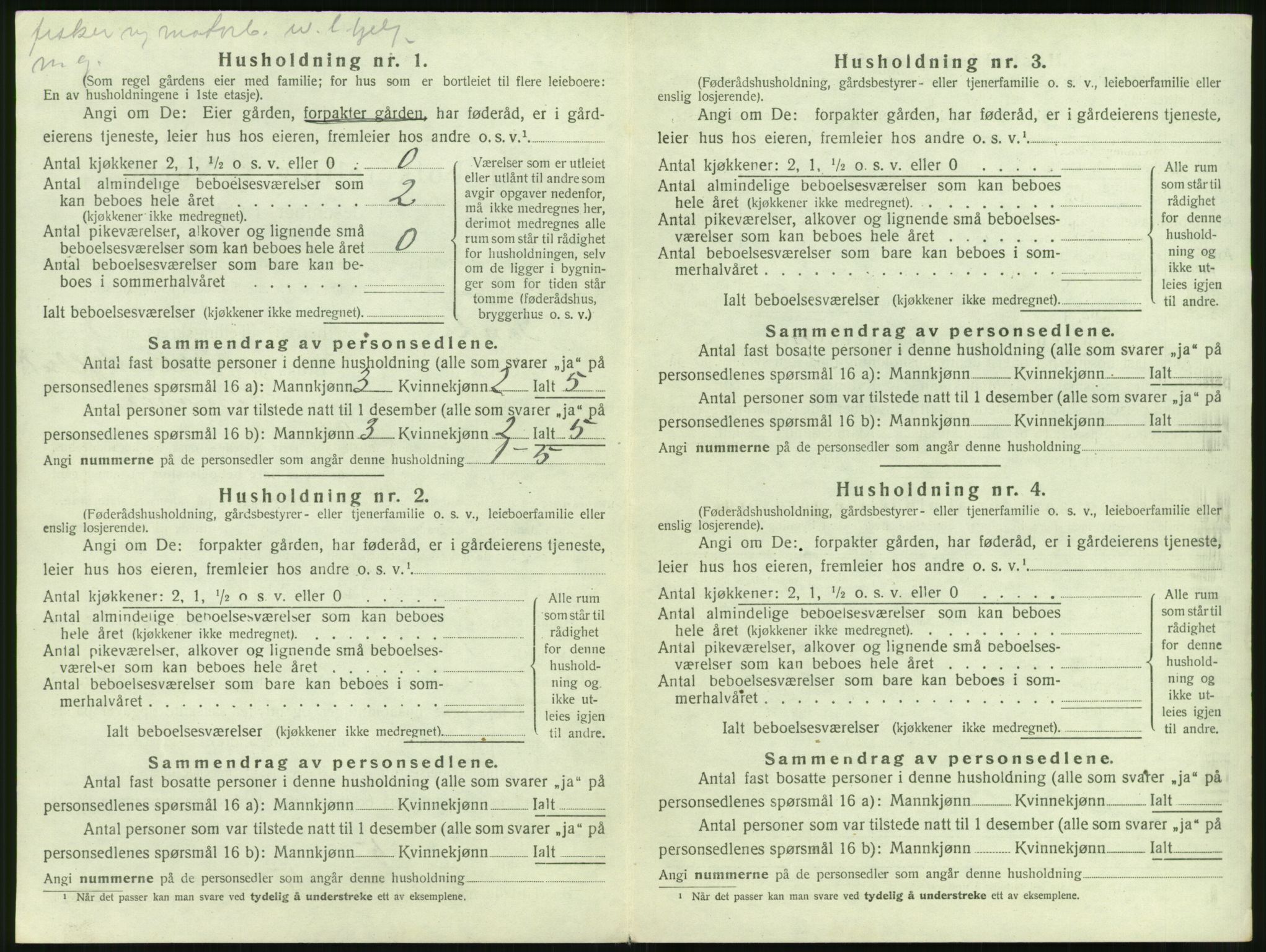 SAT, 1920 census for Sande (MR), 1920, p. 663