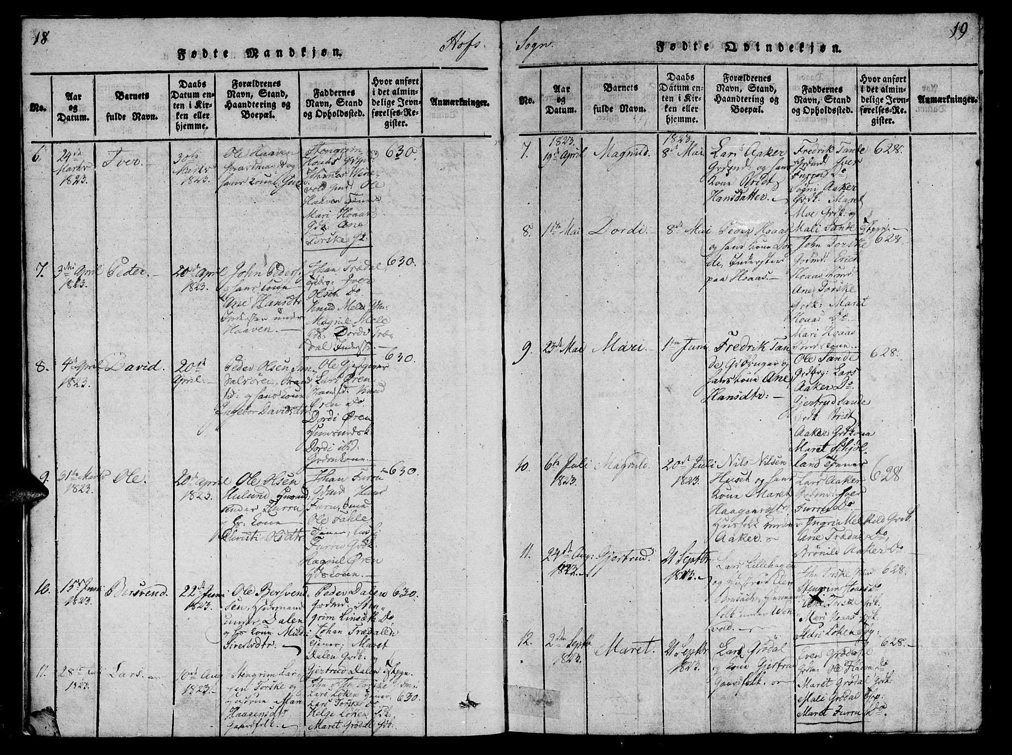Ministerialprotokoller, klokkerbøker og fødselsregistre - Møre og Romsdal, SAT/A-1454/590/L1009: Parish register (official) no. 590A03 /1, 1819-1832, p. 18-19