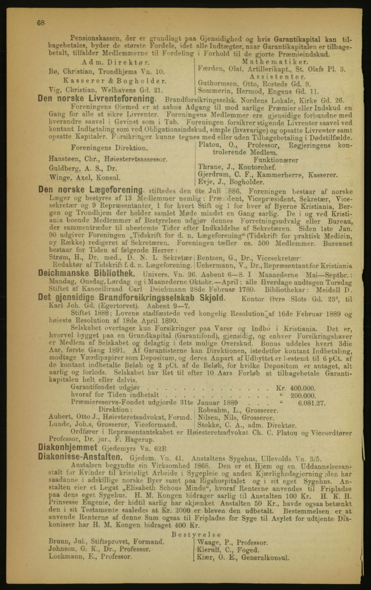 Kristiania/Oslo adressebok, PUBL/-, 1891, p. 68