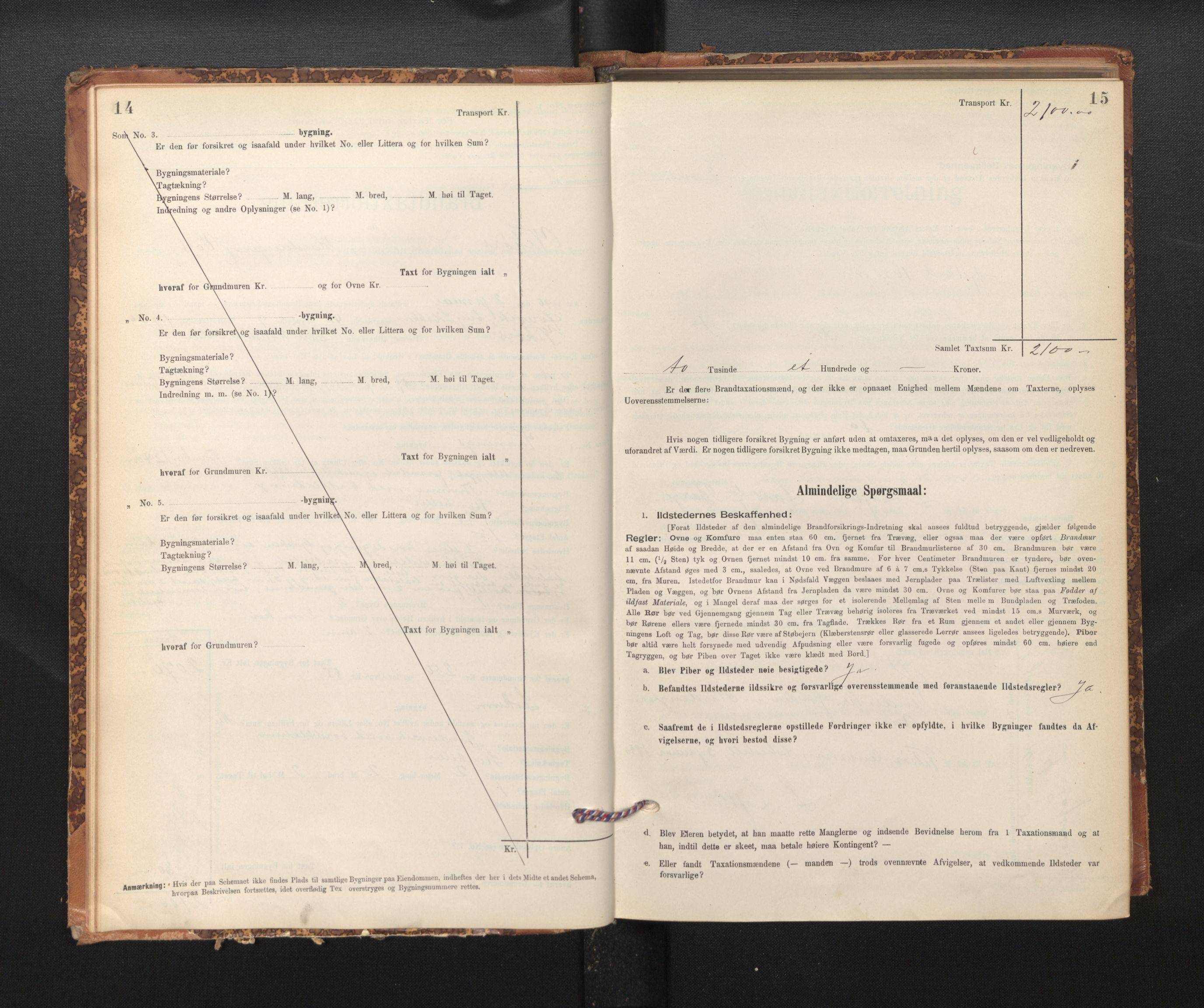 Lensmannen i Kvam, SAB/A-33201/0012/L0005: Branntakstprotokoll, skjematakst, 1894-1913, p. 14-15