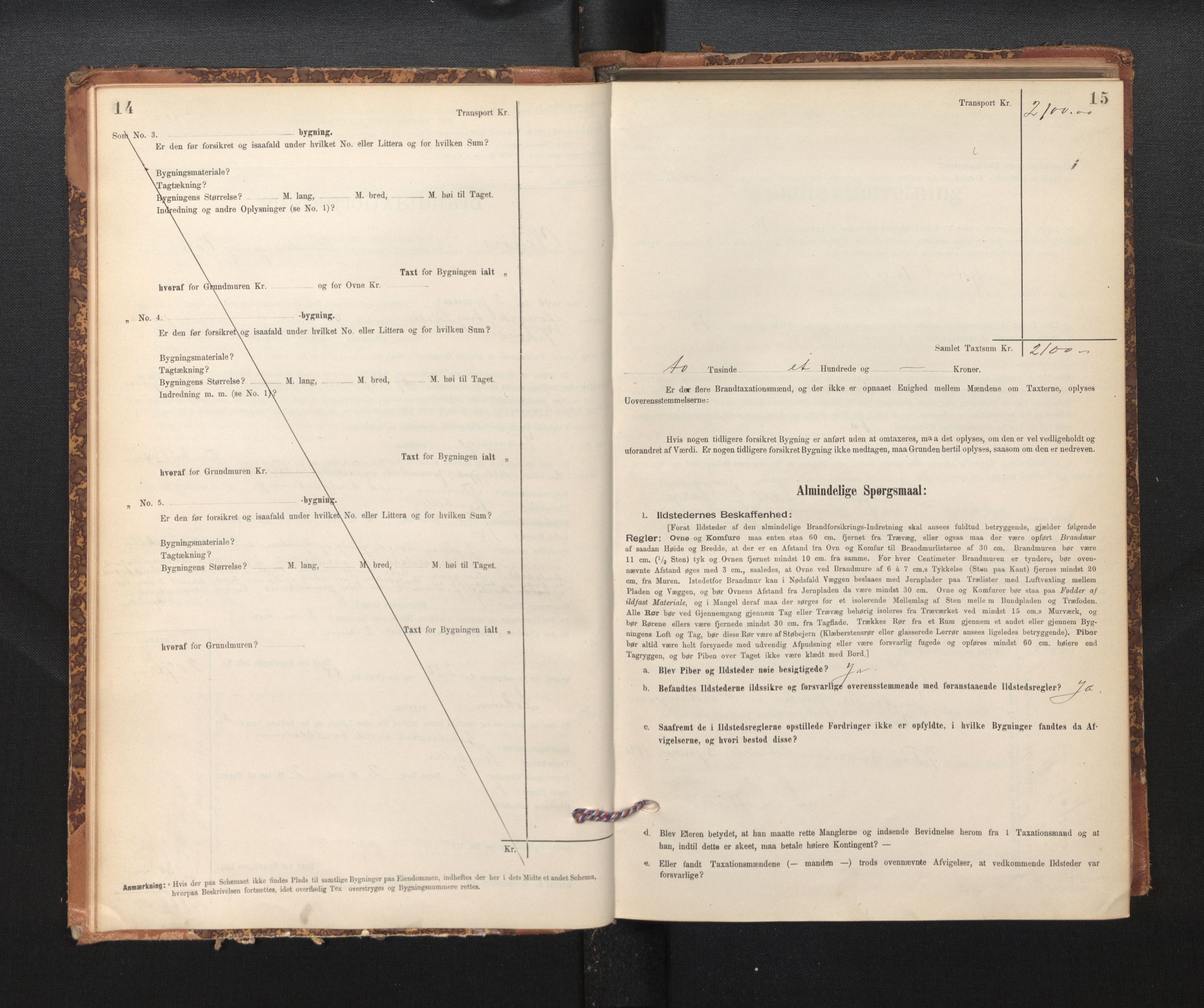Lensmannen i Kvam, AV/SAB-A-33201/0012/L0005: Branntakstprotokoll, skjematakst, 1894-1913, p. 14-15