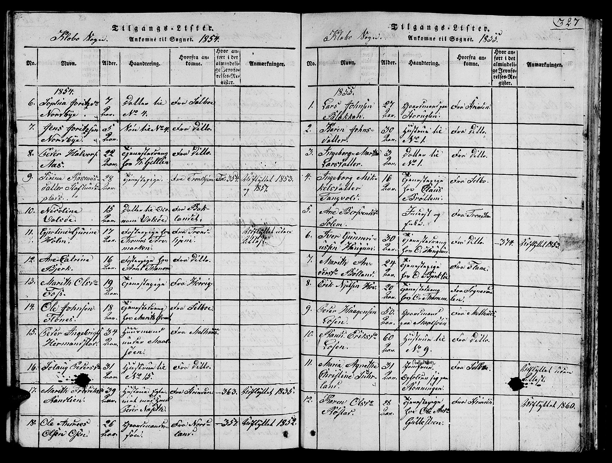 Ministerialprotokoller, klokkerbøker og fødselsregistre - Sør-Trøndelag, SAT/A-1456/618/L0450: Parish register (copy) no. 618C01, 1816-1865, p. 327