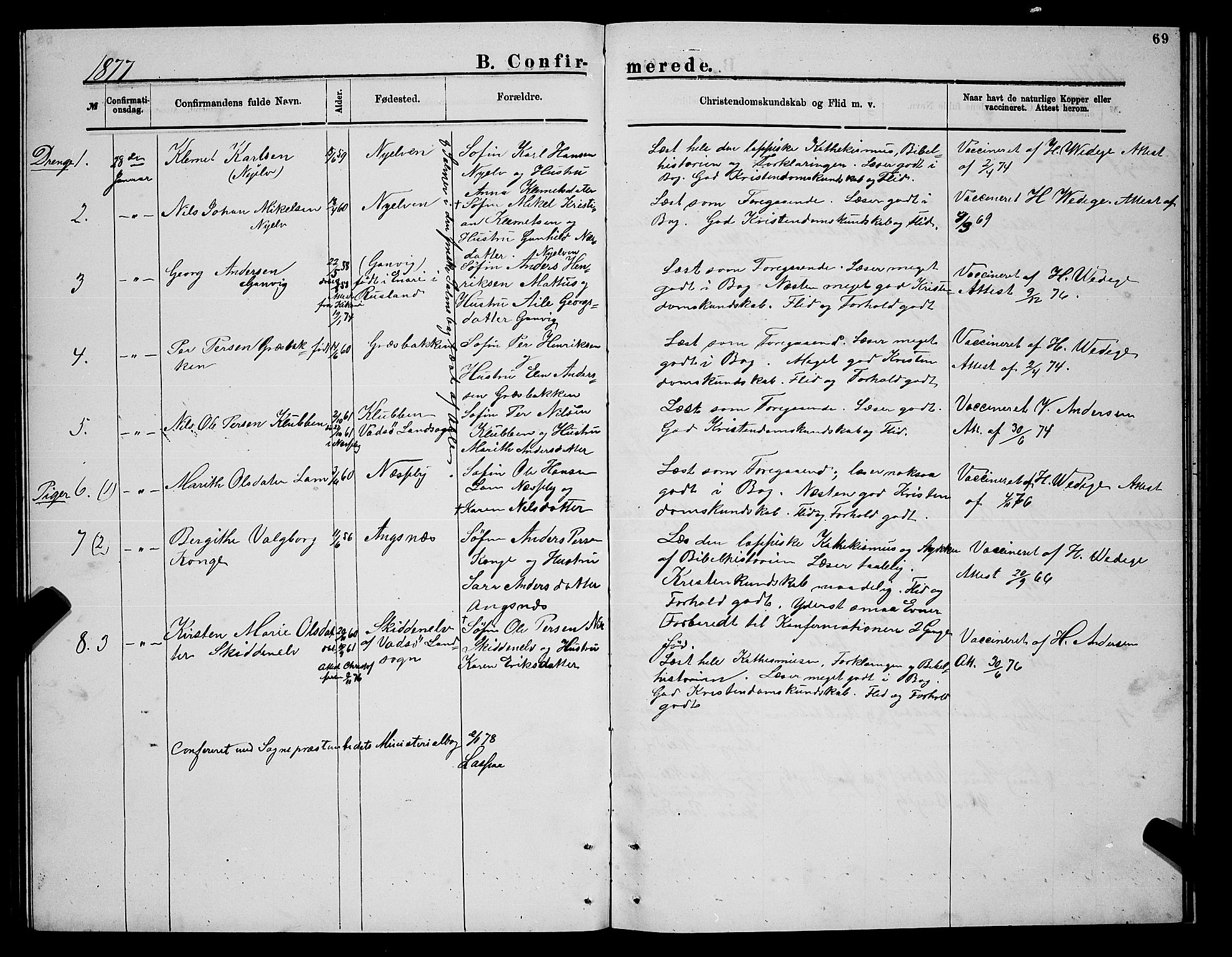 Nesseby sokneprestkontor, SATØ/S-1330/H/Hb/L0004klokker: Parish register (copy) no. 4, 1877-1884, p. 69