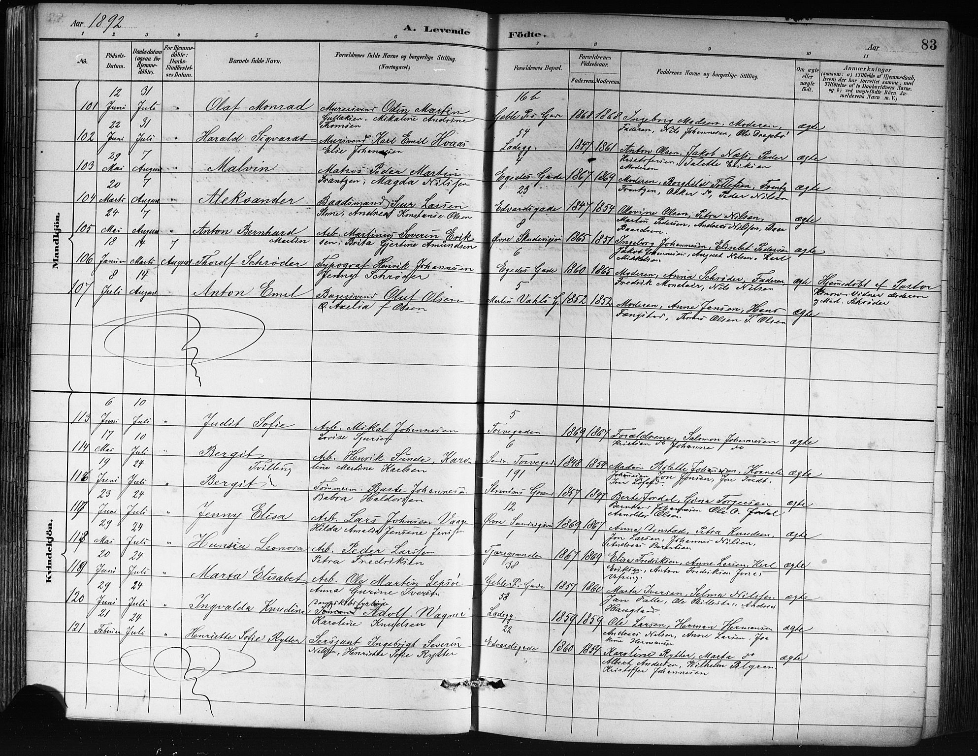 Sandviken Sokneprestembete, AV/SAB-A-77601/H/Hb/L0002: Parish register (copy) no. A 3, 1888-1902, p. 83