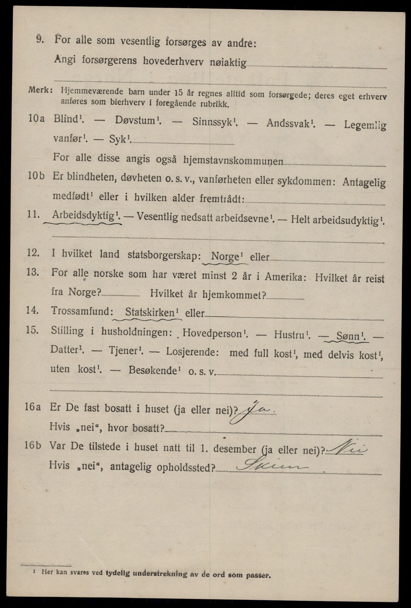 SAKO, 1920 census for Nissedal, 1920, p. 2300