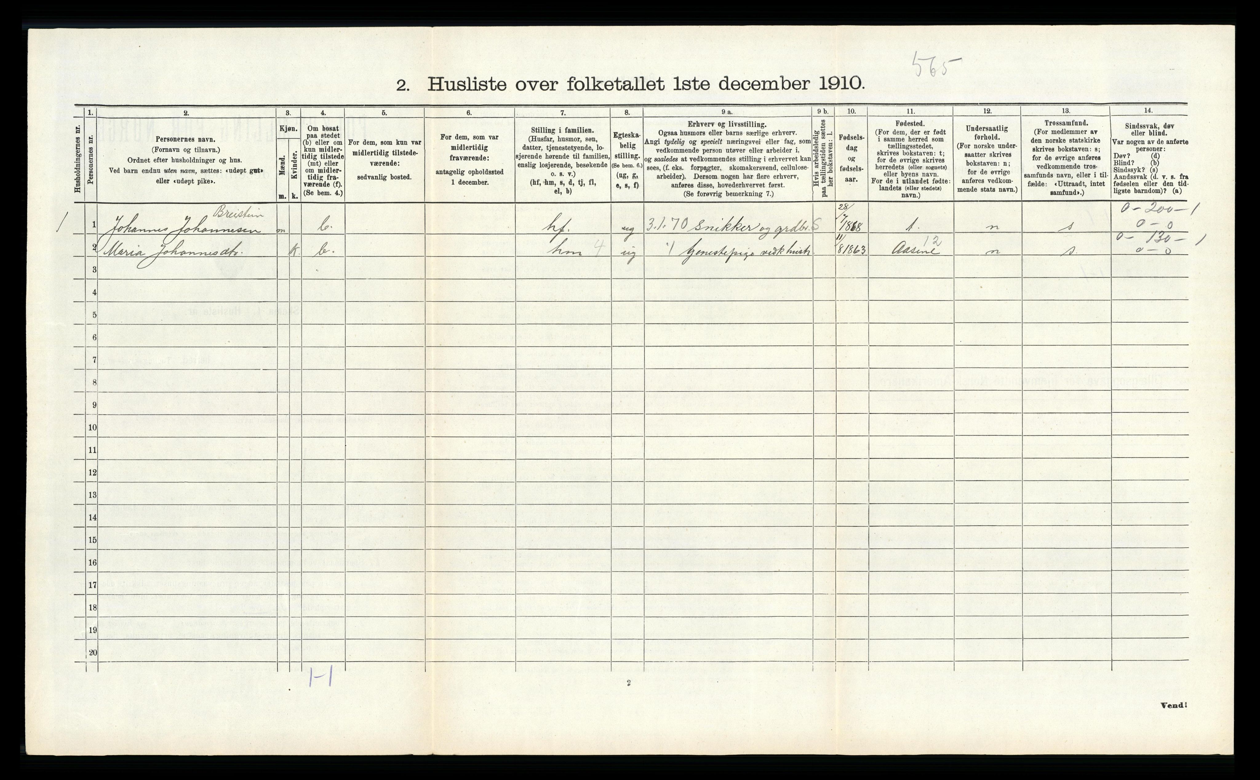 RA, 1910 census for Hamre, 1910, p. 803