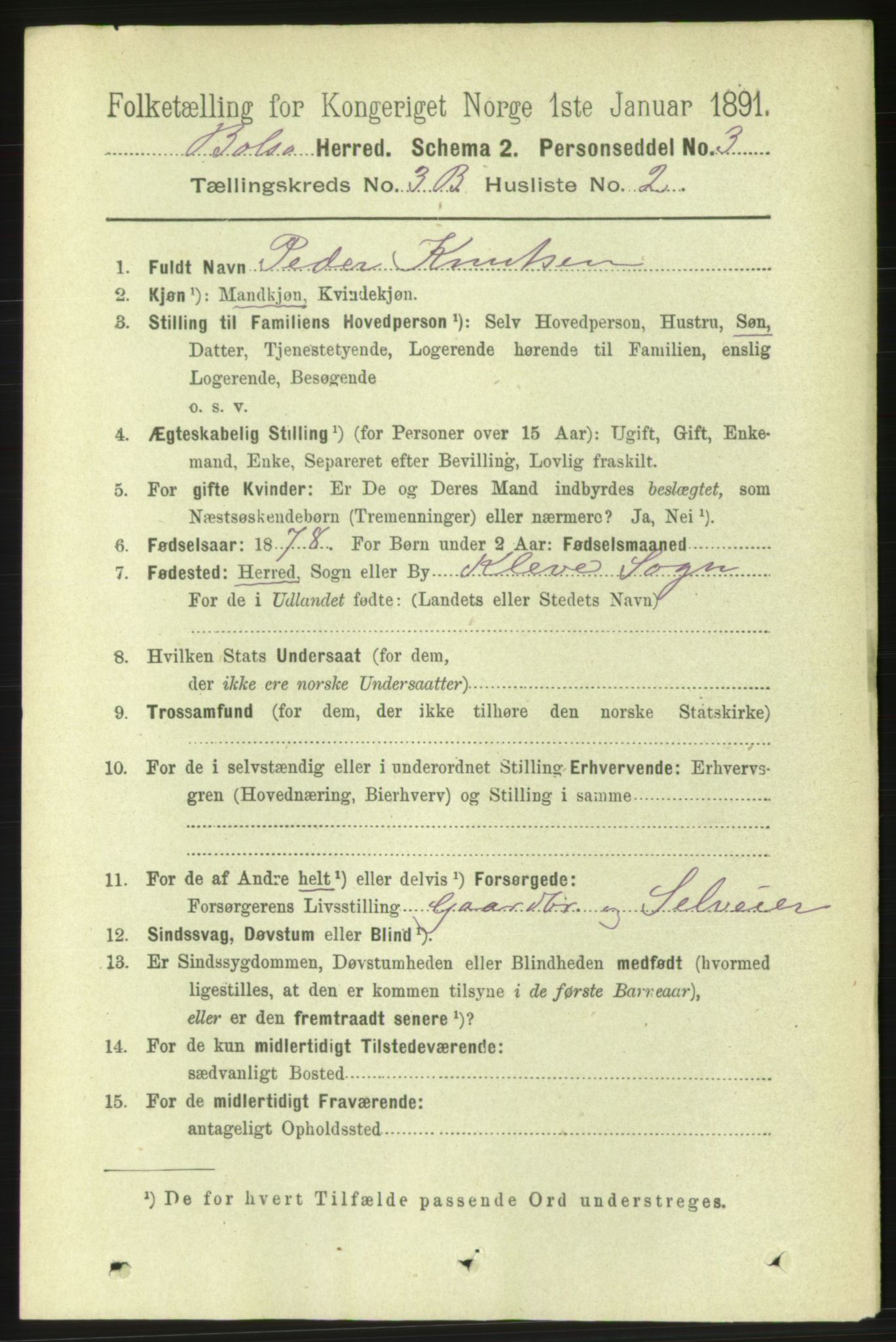 RA, 1891 census for 1544 Bolsøy, 1891, p. 2100