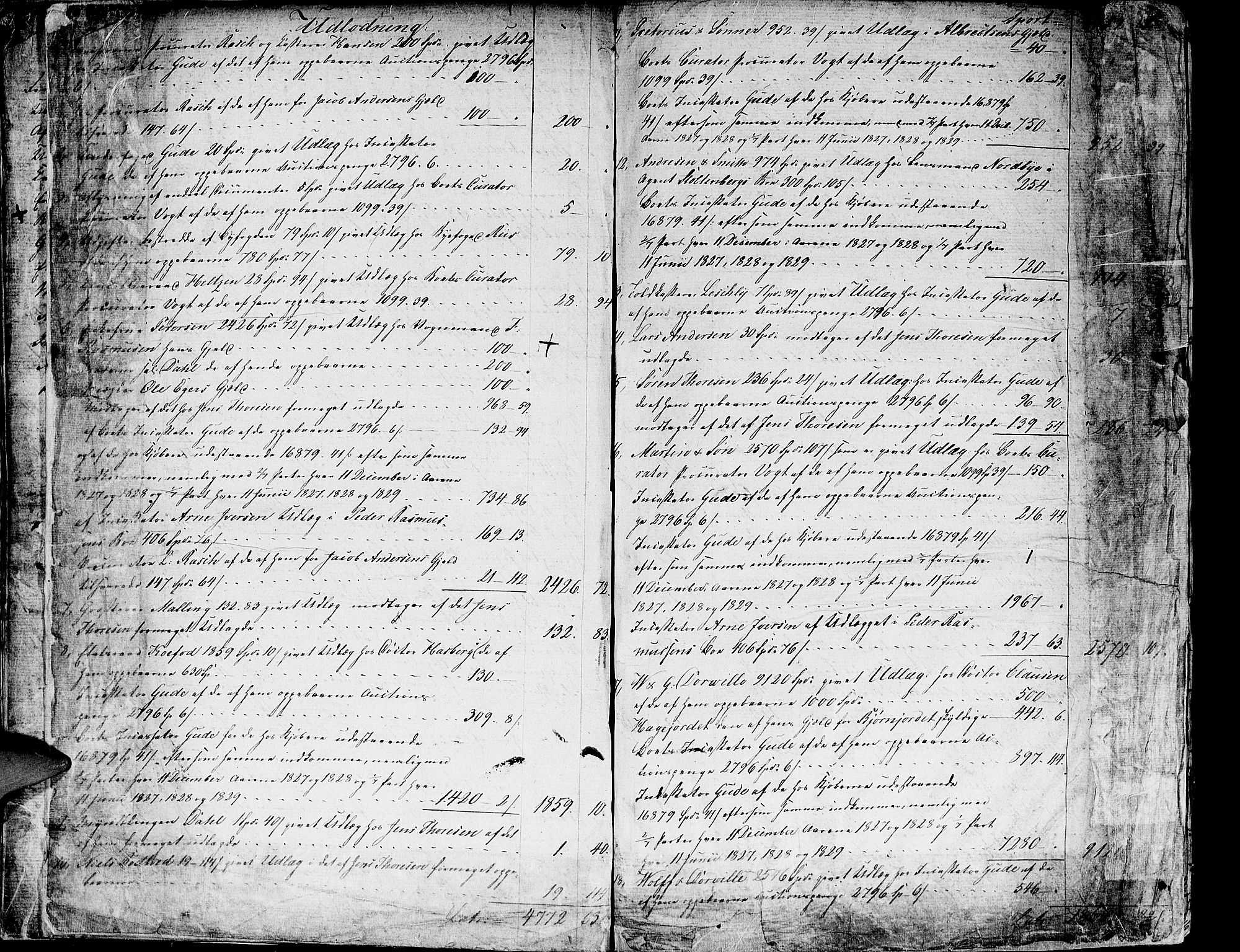 Oslo skifterett, AV/SAO-A-10383/H/Hd/Hda/L0001a: Skifteutlodningsprotokoll, 1827-1839, p. 9b-10a