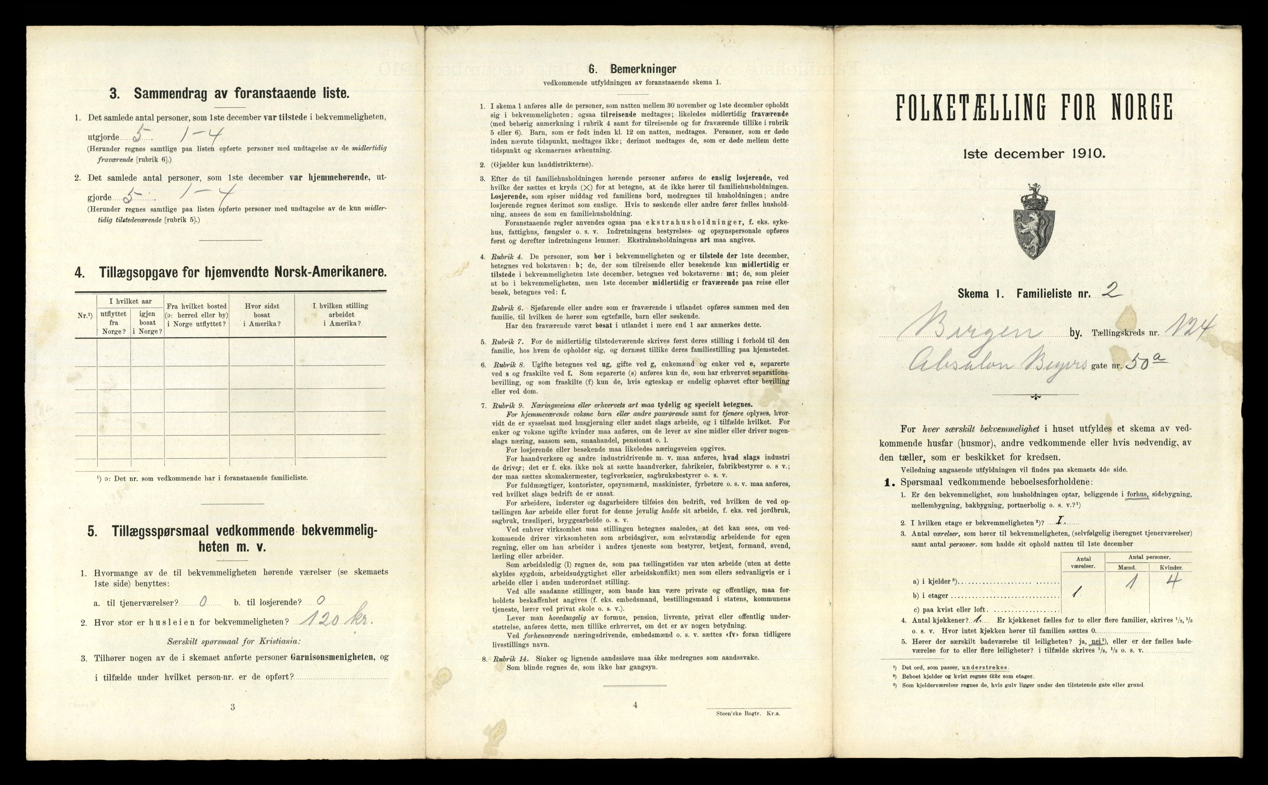 RA, 1910 census for Bergen, 1910, p. 43137