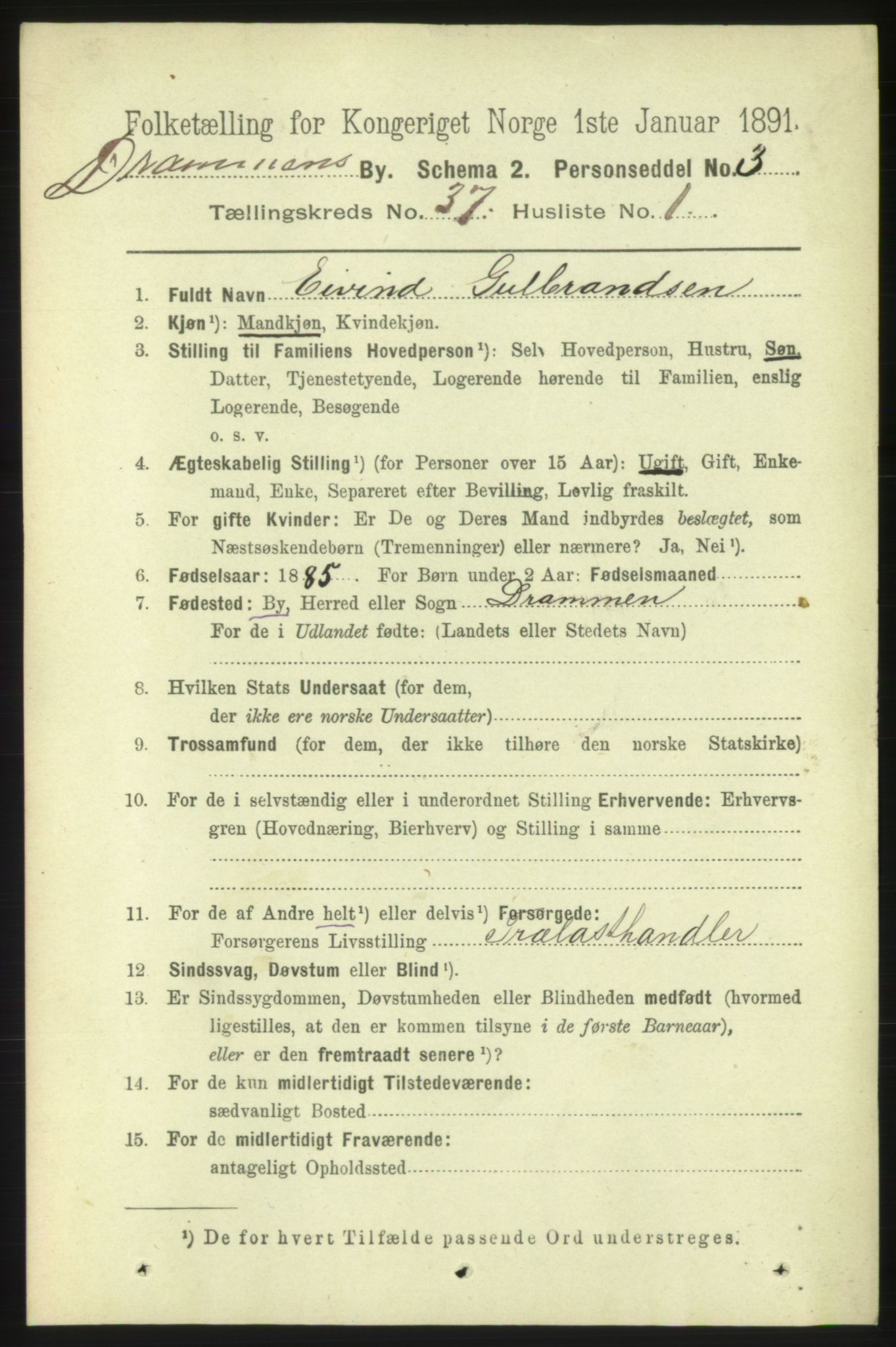 RA, 1891 census for 0602 Drammen, 1891, p. 22802