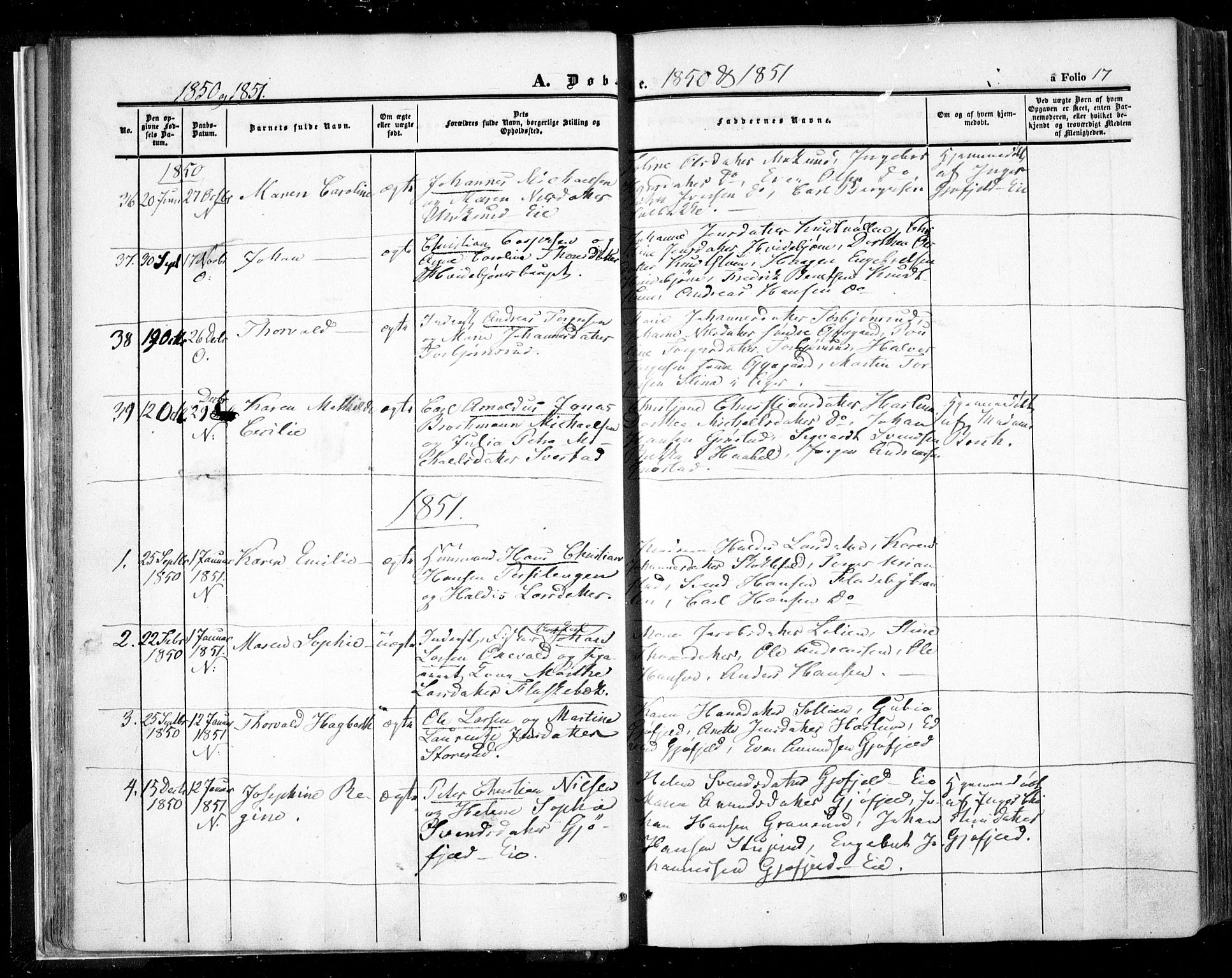 Nesodden prestekontor Kirkebøker, AV/SAO-A-10013/F/Fa/L0007: Parish register (official) no. I 7, 1848-1868, p. 17