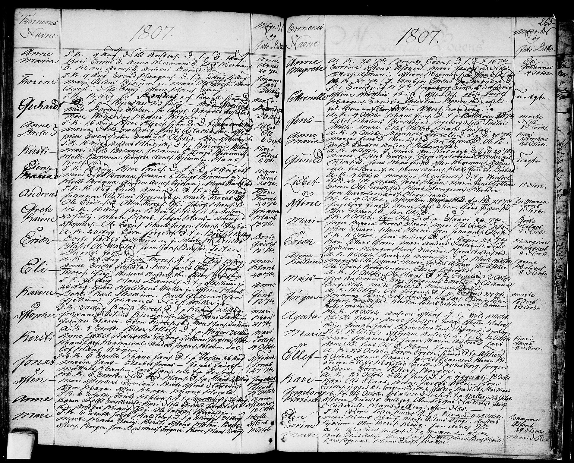 Asker prestekontor Kirkebøker, SAO/A-10256a/F/Fa/L0003: Parish register (official) no. I 3, 1767-1807, p. 265