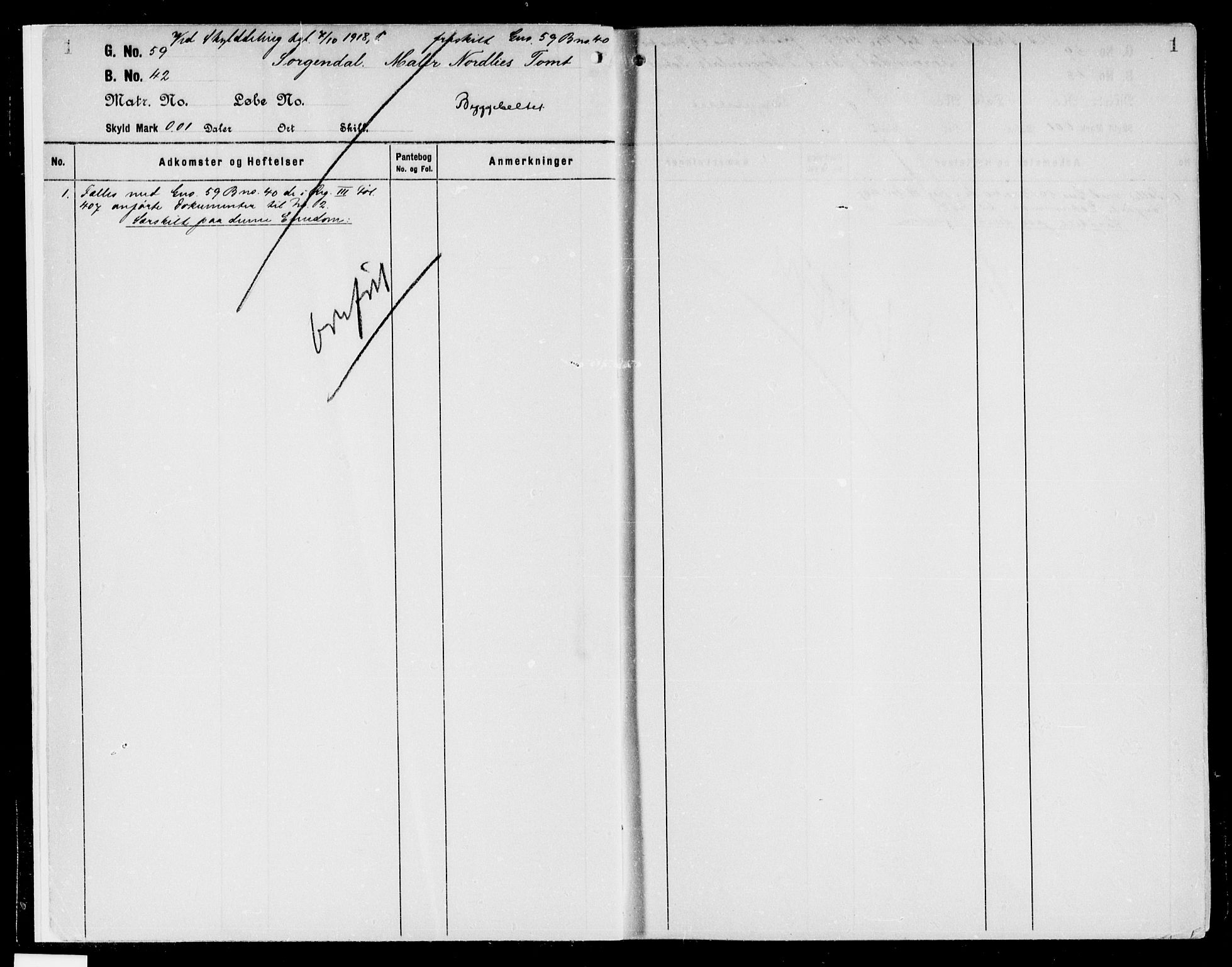 Sør-Gudbrandsdal tingrett, SAH/TING-004/H/Ha/Hae/L0004: Mortgage register no. 3.4, 1918-1954, p. 1