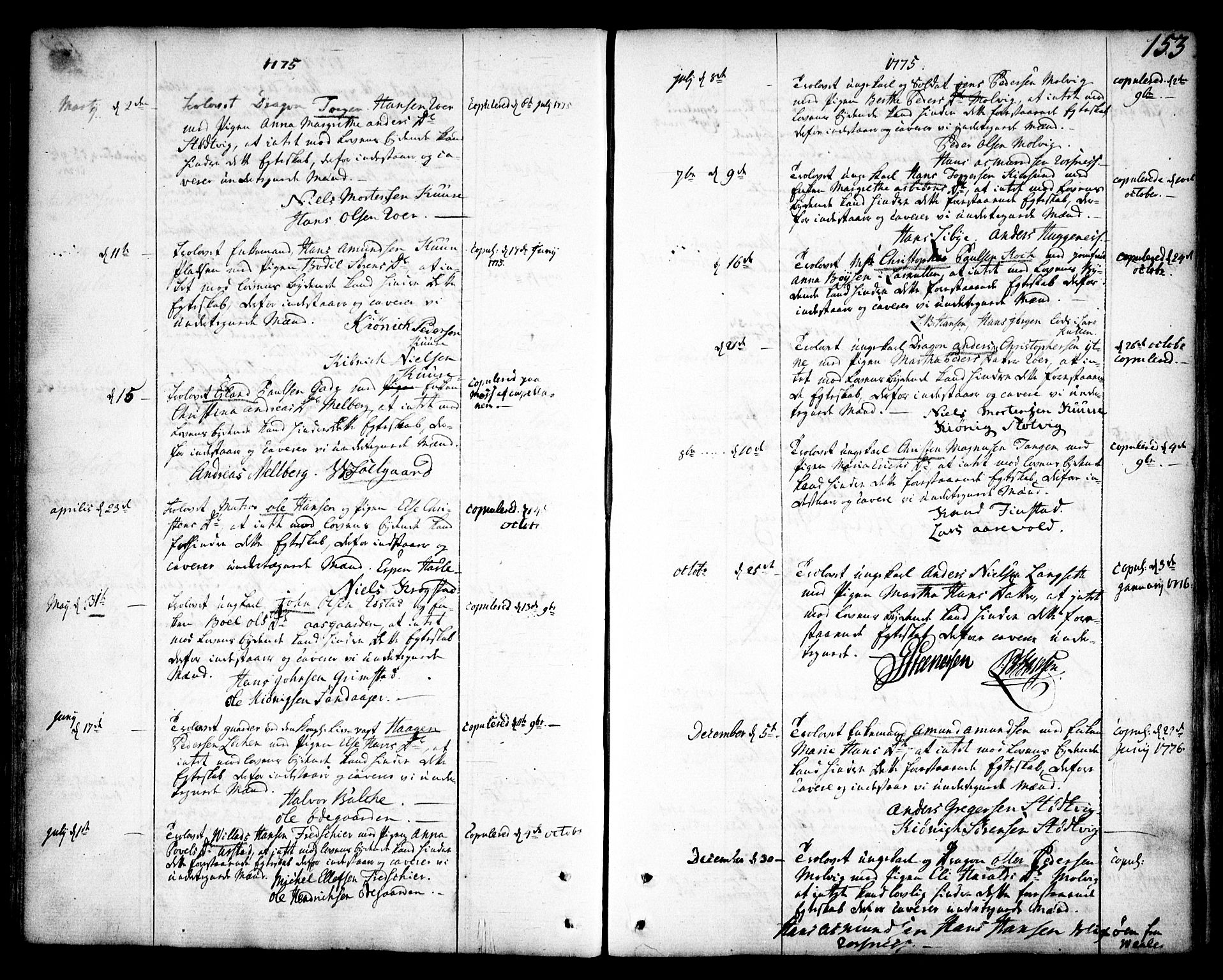 Rygge prestekontor Kirkebøker, SAO/A-10084b/F/Fa/L0002: Parish register (official) no. 2, 1771-1814, p. 153