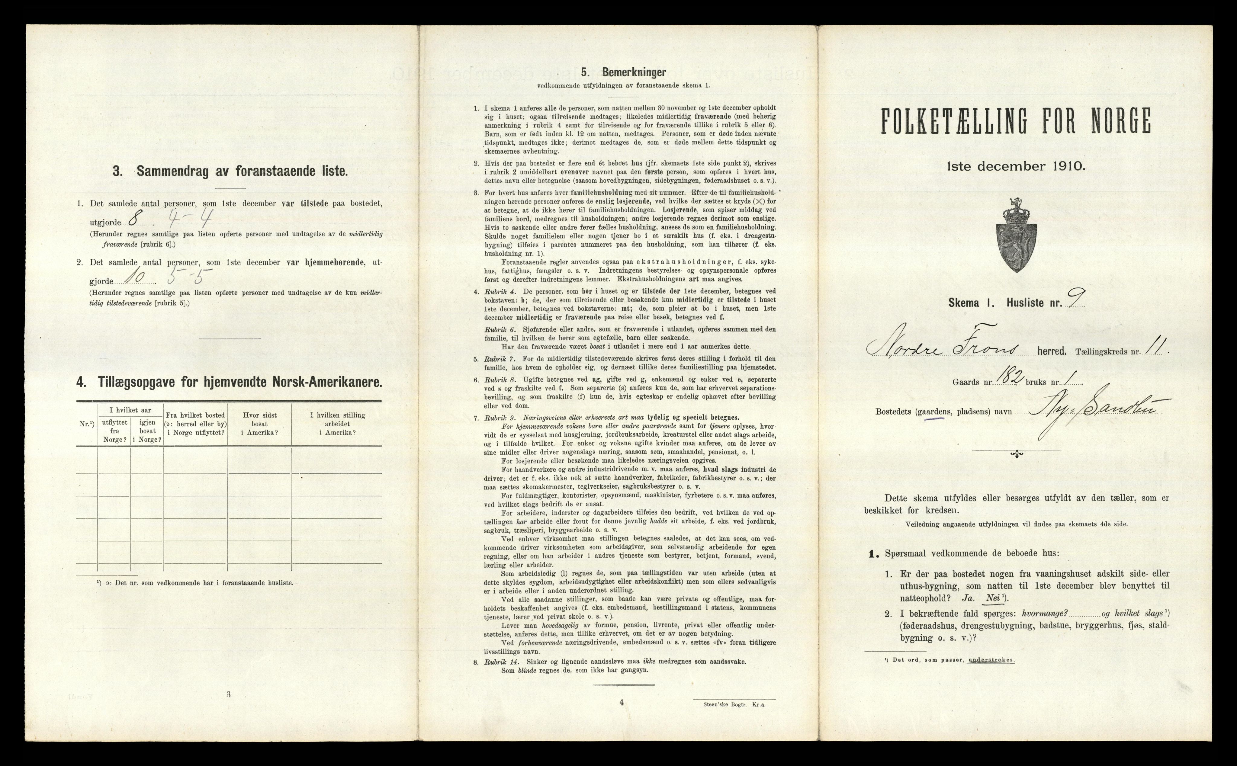 RA, 1910 census for Nord-Fron, 1910, p. 1386