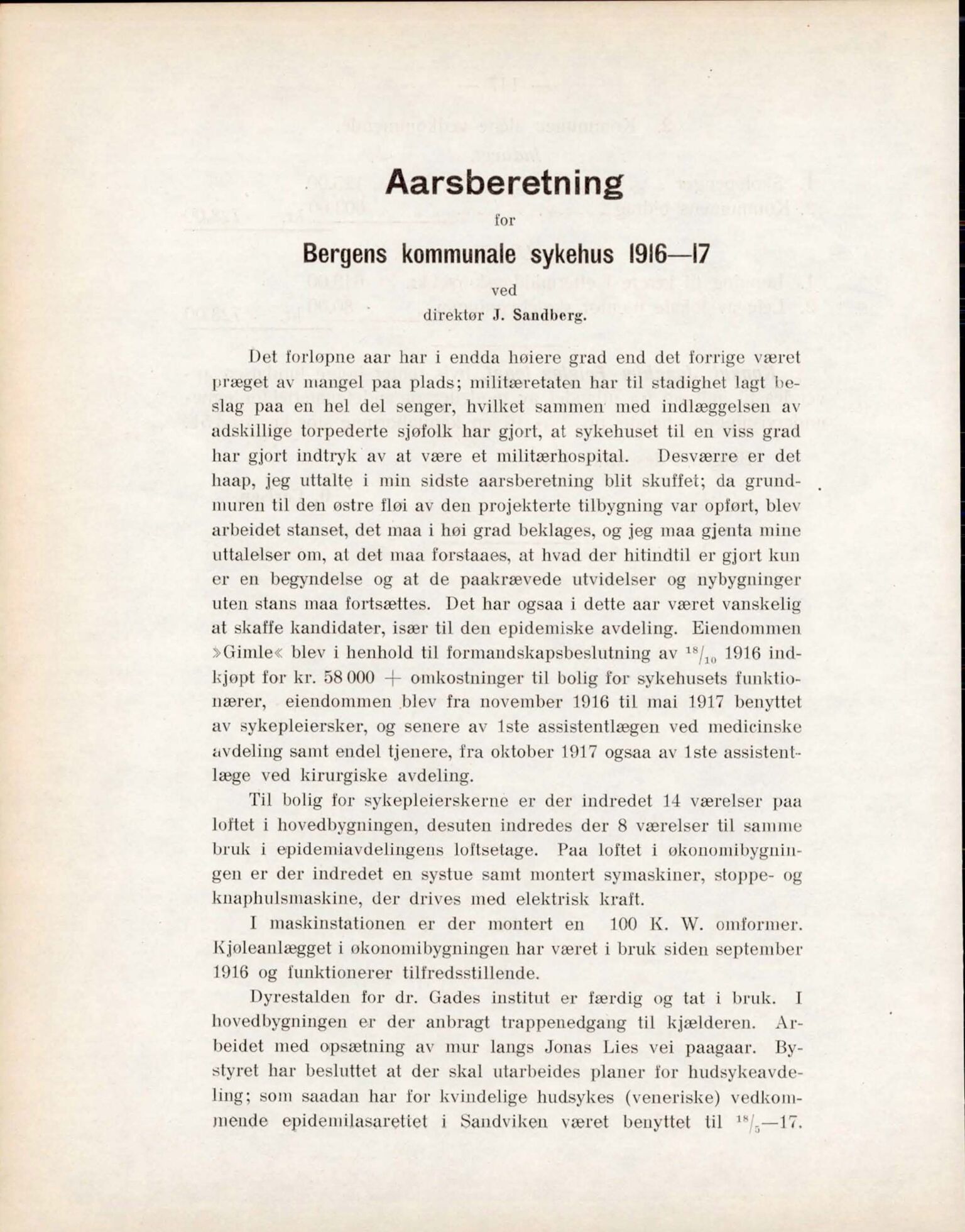 Haukeland Sykehus, Direktøren, BBA/A-2050.04/Æa/L0002: Årsberetninger 1914-1921, 1914-1921, p. 50