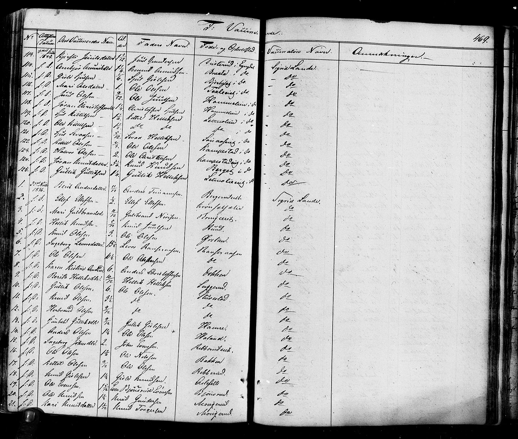 Flesberg kirkebøker, SAKO/A-18/F/Fa/L0006: Parish register (official) no. I 6, 1834-1860, p. 469