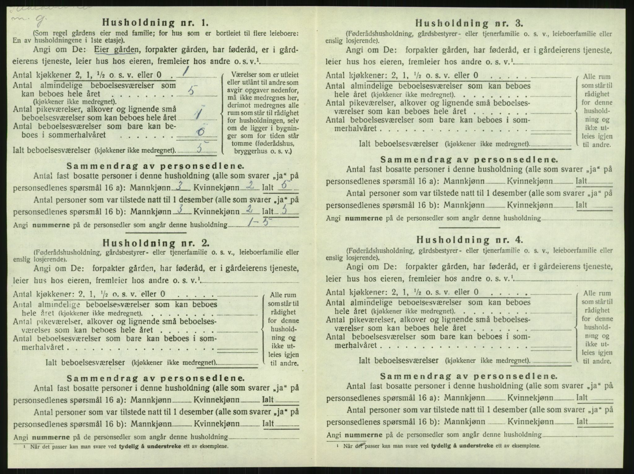 SAT, 1920 census for Ogndal, 1920, p. 40