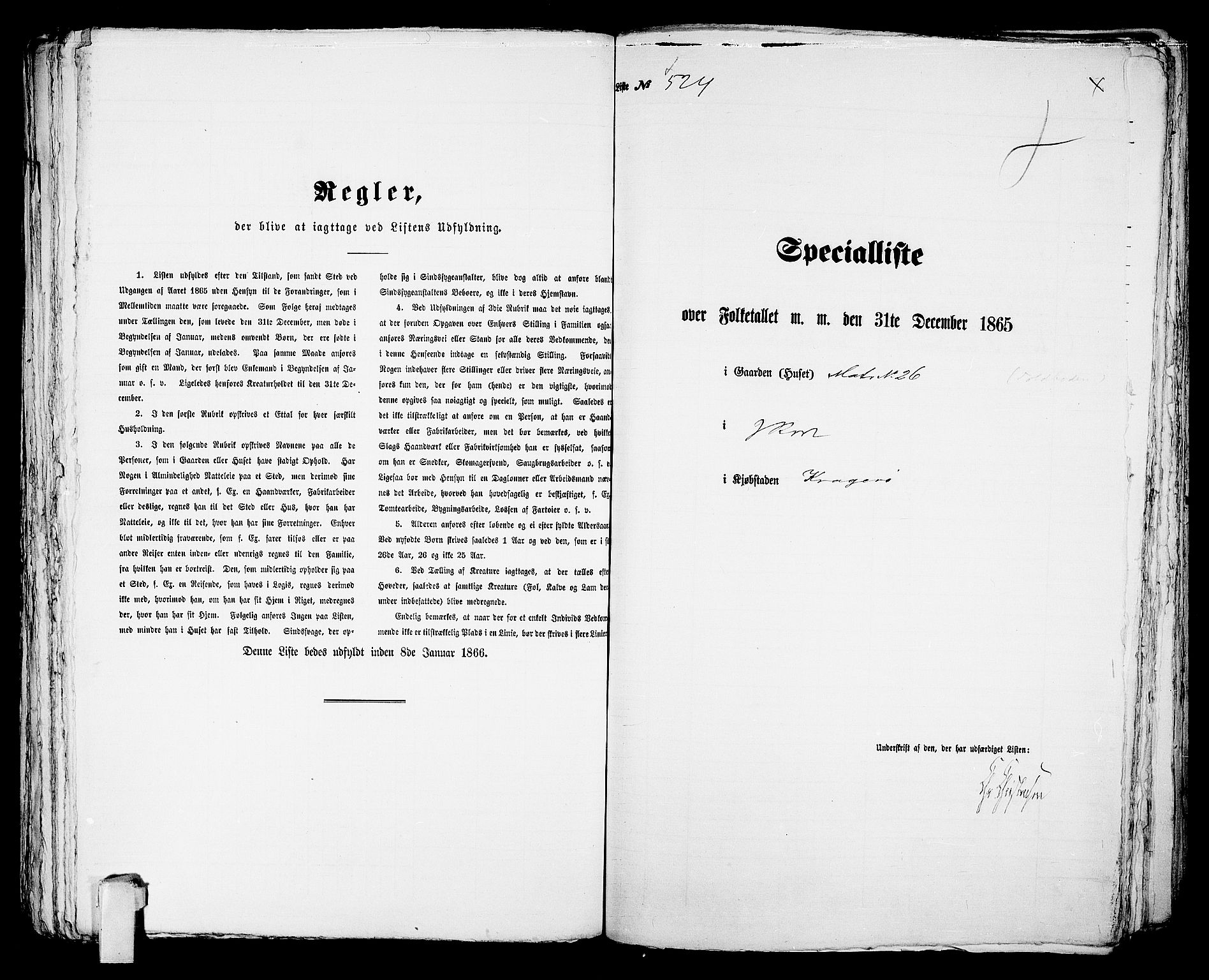 RA, 1865 census for Kragerø/Kragerø, 1865, p. 1064