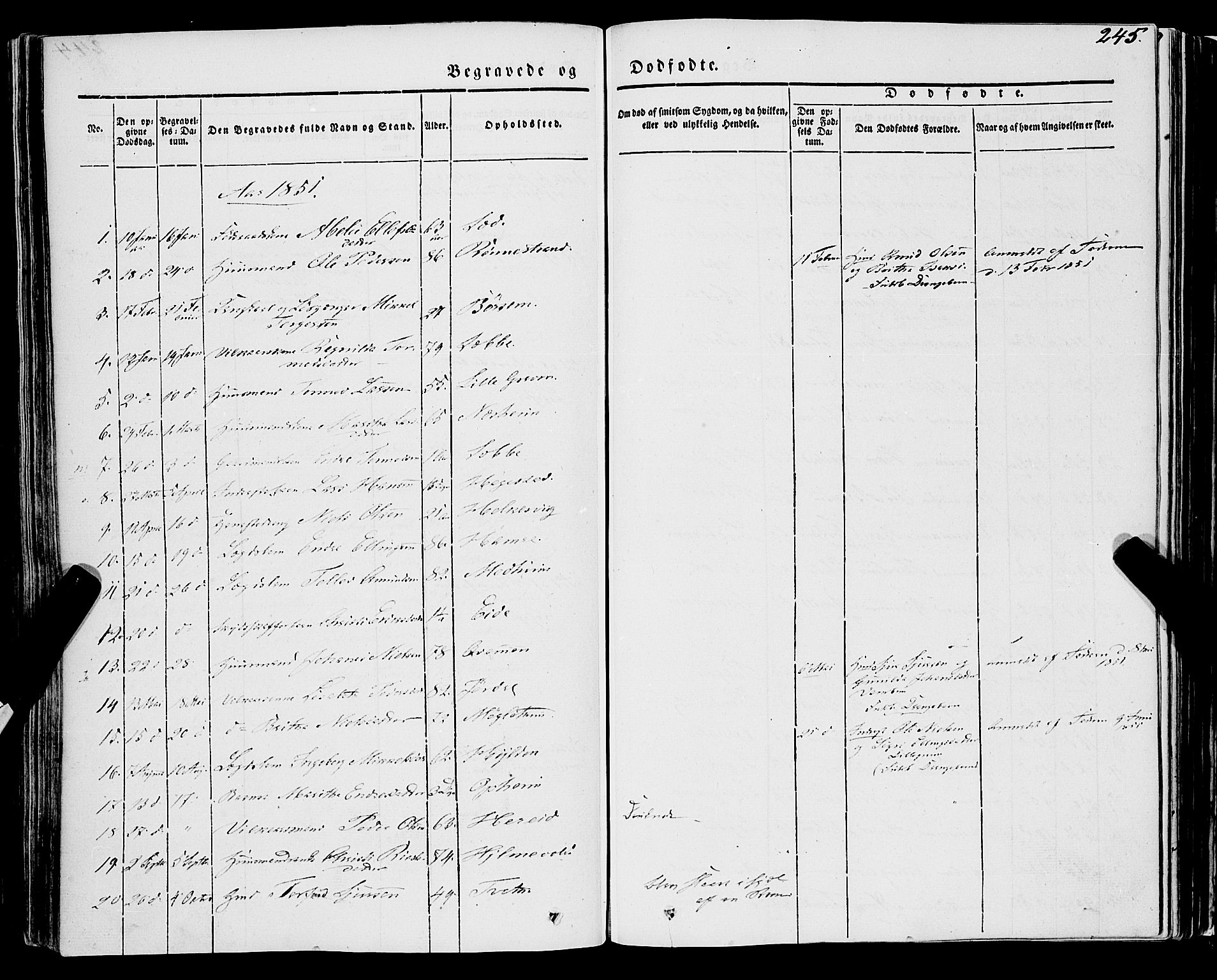 Ulvik sokneprestembete, SAB/A-78801/H/Haa: Parish register (official) no. A 12, 1839-1853, p. 245