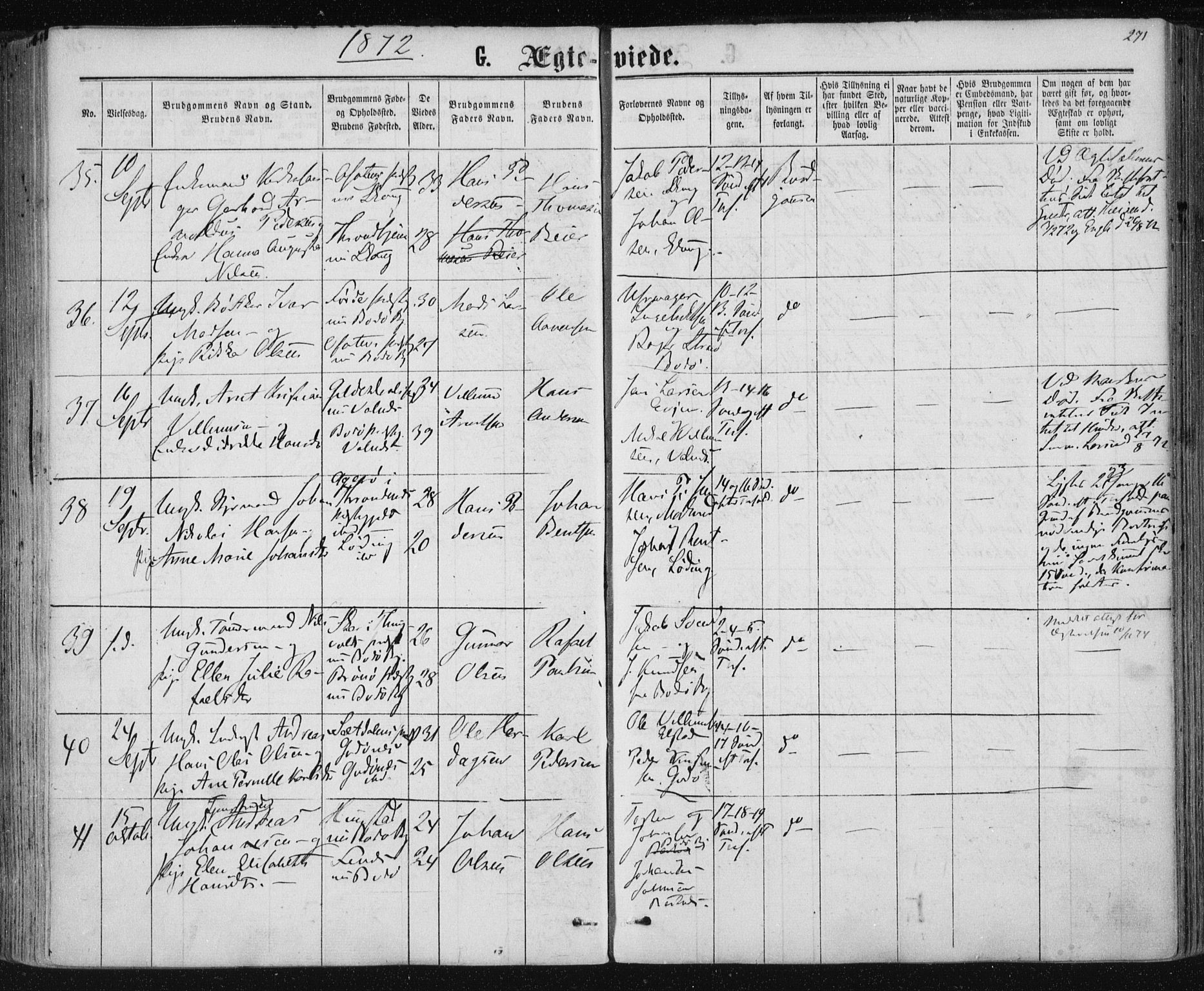 Ministerialprotokoller, klokkerbøker og fødselsregistre - Nordland, AV/SAT-A-1459/801/L0008: Parish register (official) no. 801A08, 1864-1875, p. 271