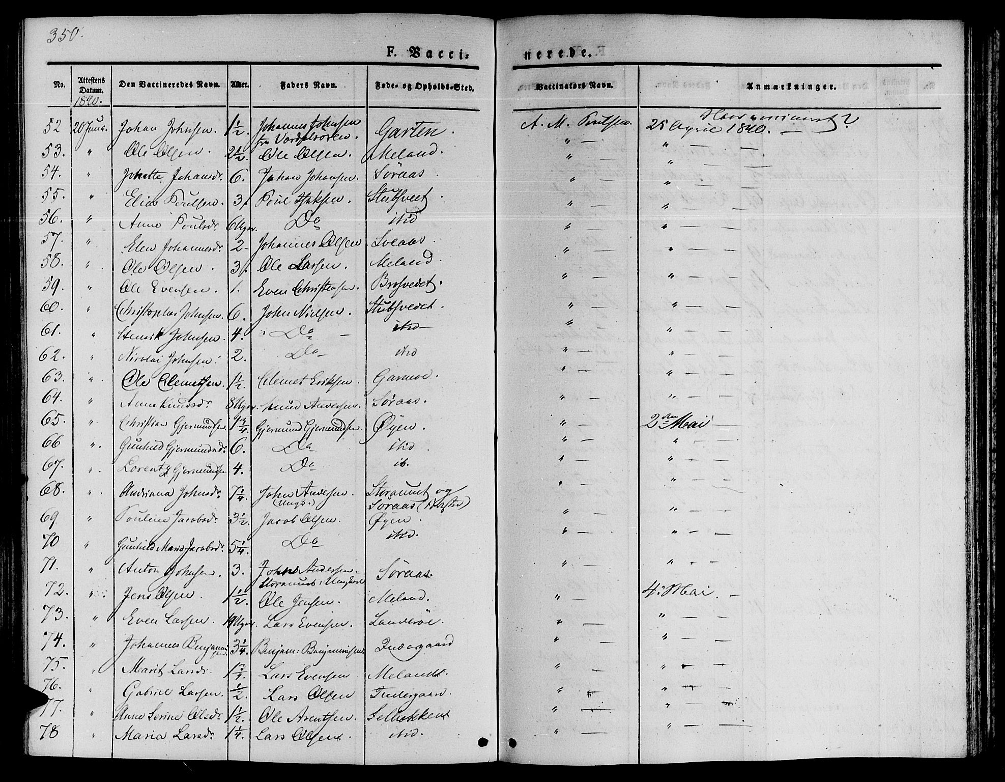 Ministerialprotokoller, klokkerbøker og fødselsregistre - Sør-Trøndelag, SAT/A-1456/646/L0610: Parish register (official) no. 646A08, 1837-1847, p. 350