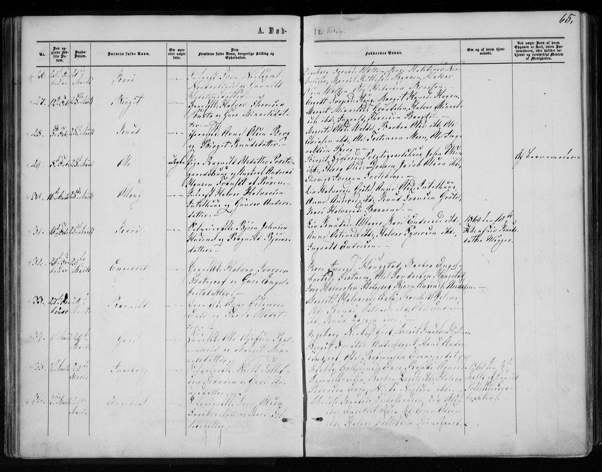 Gol kirkebøker, AV/SAKO-A-226/F/Fa/L0003: Parish register (official) no. I 3, 1863-1875, p. 65