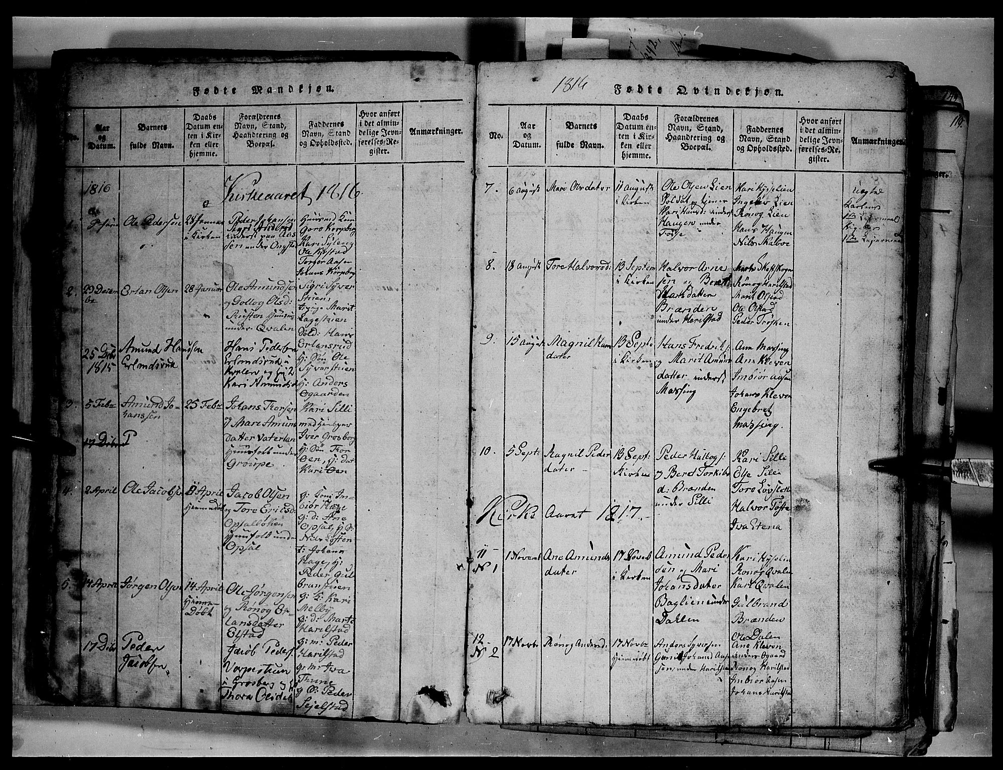 Fron prestekontor, AV/SAH-PREST-078/H/Ha/Hab/L0003: Parish register (copy) no. 3, 1816-1850, p. 2