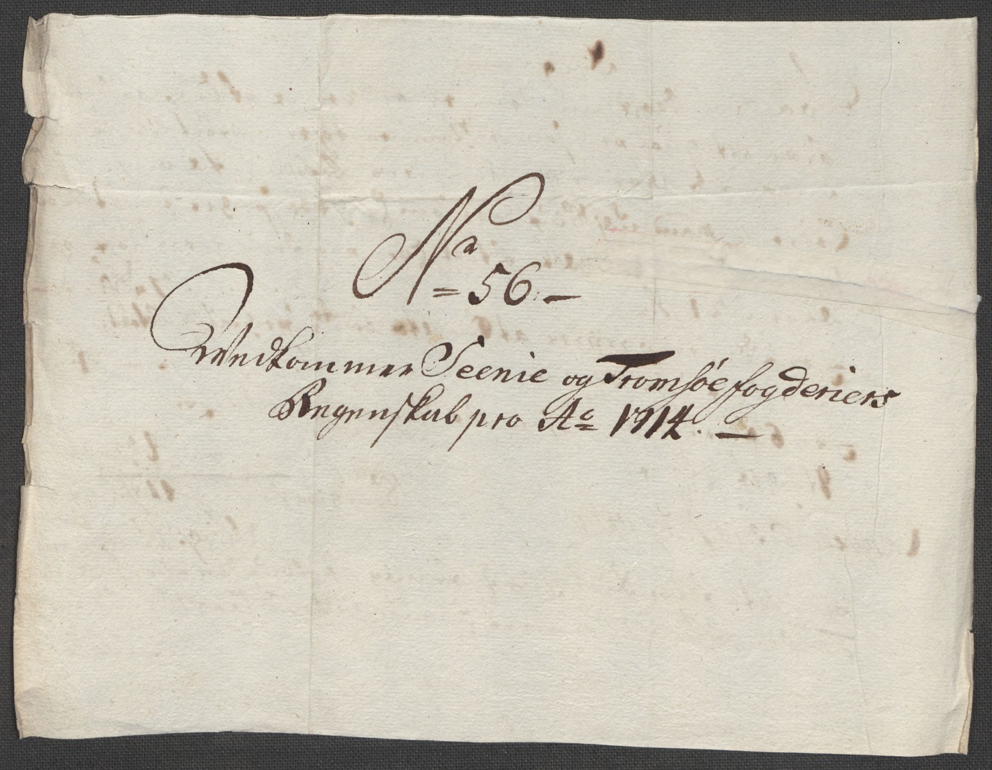 Rentekammeret inntil 1814, Reviderte regnskaper, Fogderegnskap, AV/RA-EA-4092/R68/L4760: Fogderegnskap Senja og Troms, 1714, p. 291