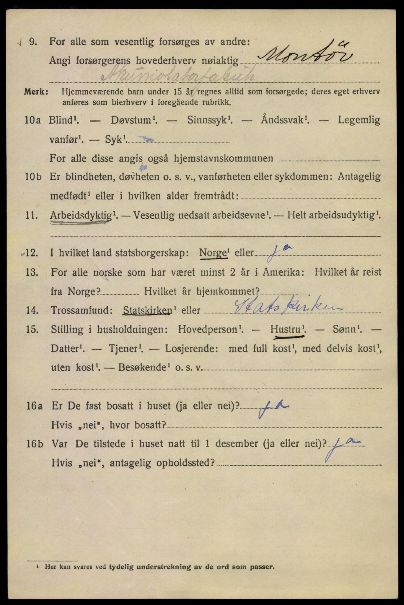 SAO, 1920 census for Kristiania, 1920, p. 261054