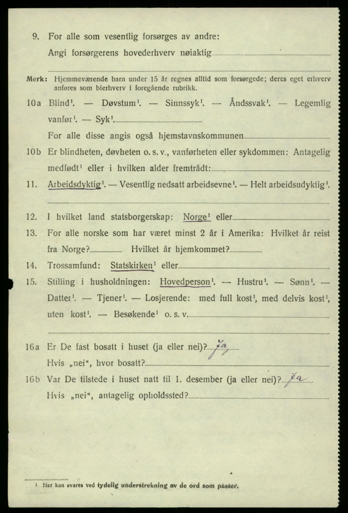 SAB, 1920 census for Røldal, 1920, p. 332