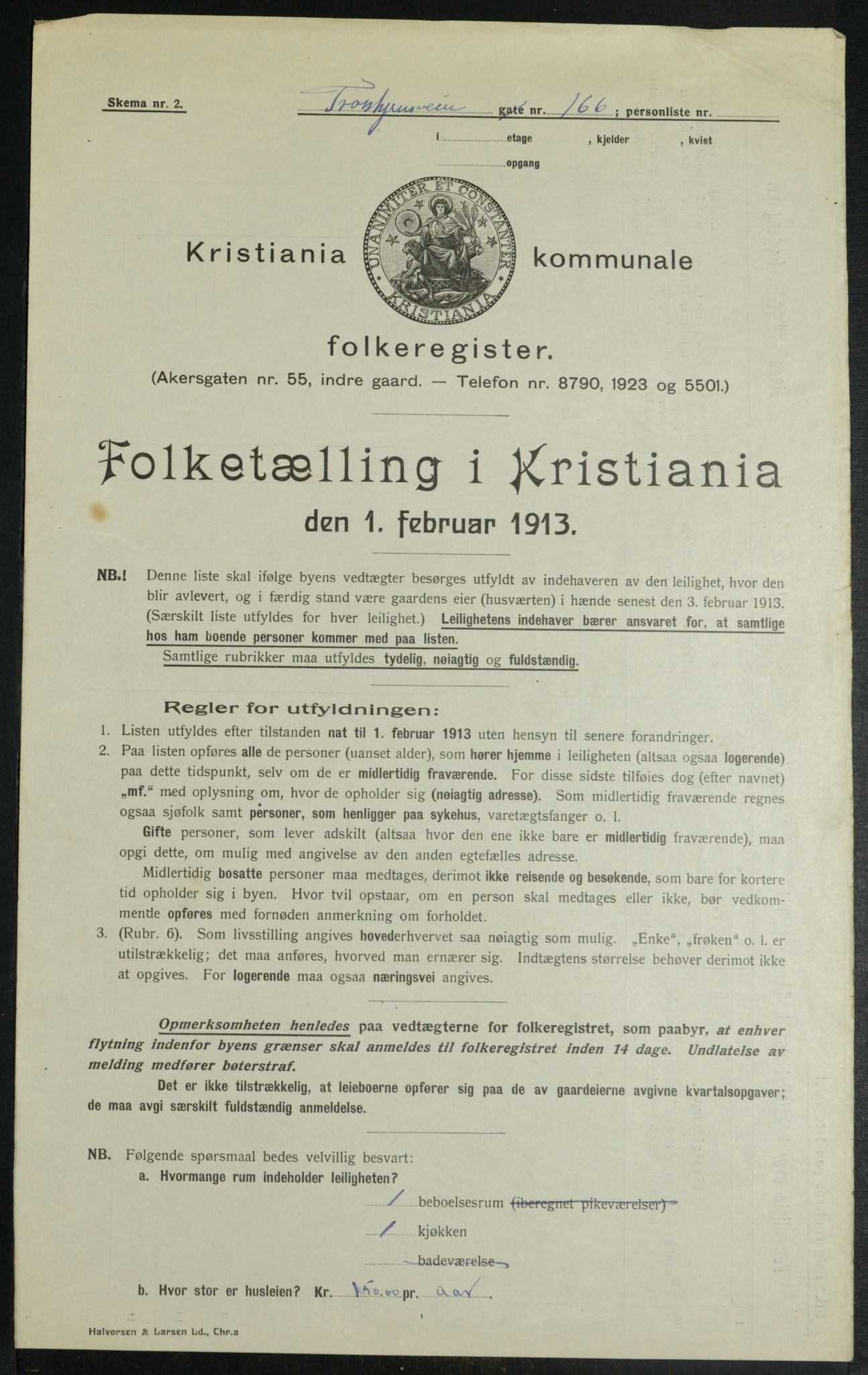 OBA, Municipal Census 1913 for Kristiania, 1913, p. 117315