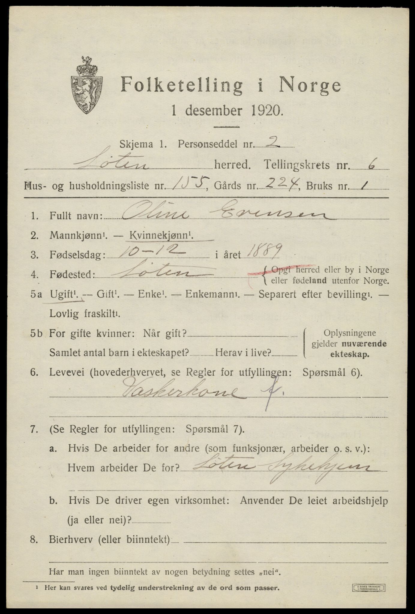 SAH, 1920 census for Løten, 1920, p. 13777