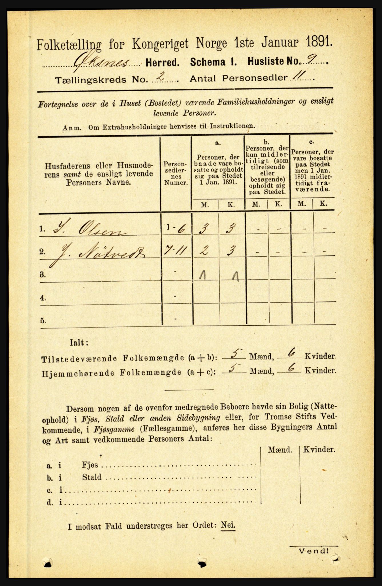 RA, 1891 census for 1868 Øksnes, 1891, p. 608