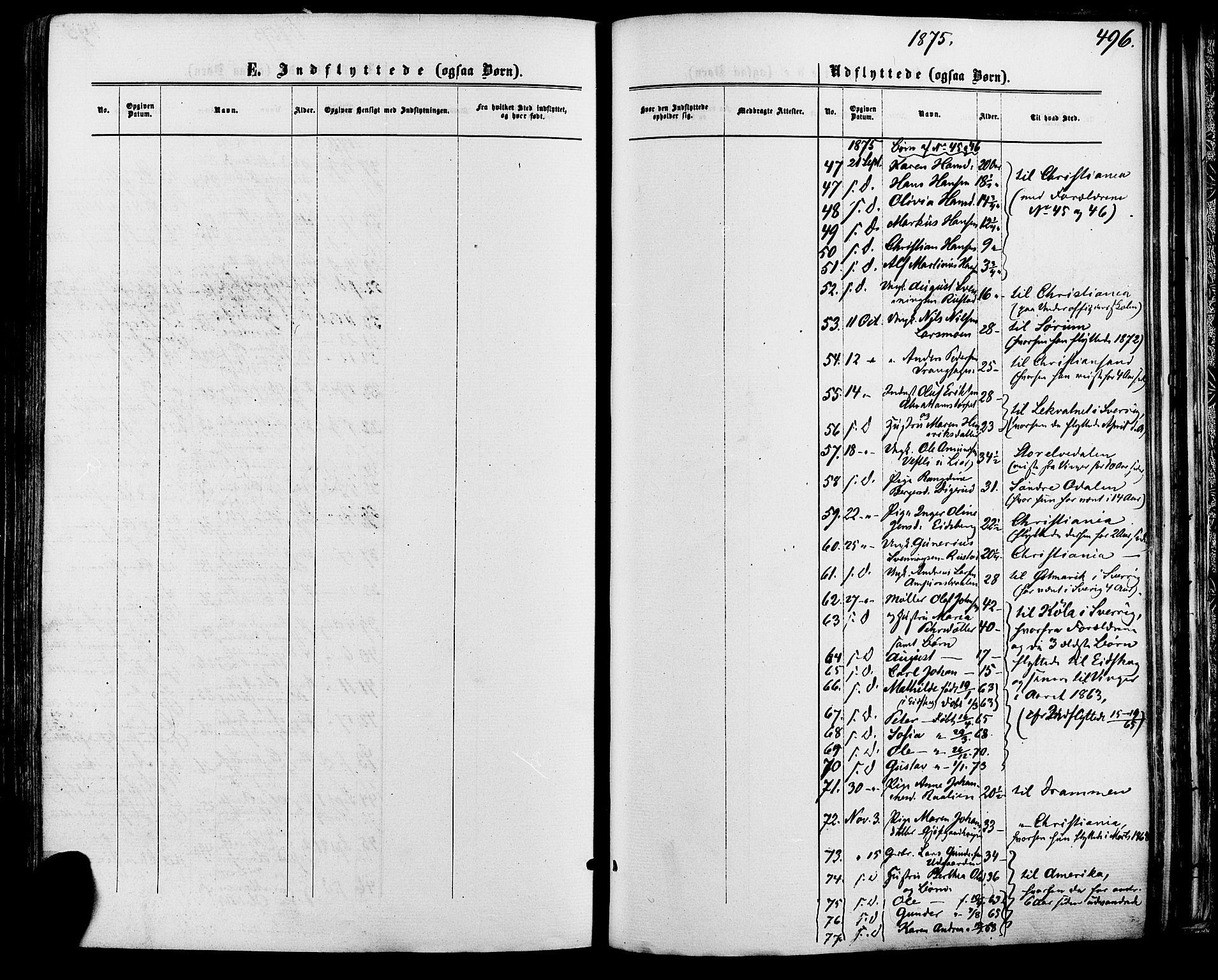 Vinger prestekontor, SAH/PREST-024/H/Ha/Haa/L0012: Parish register (official) no. 12, 1871-1880, p. 496