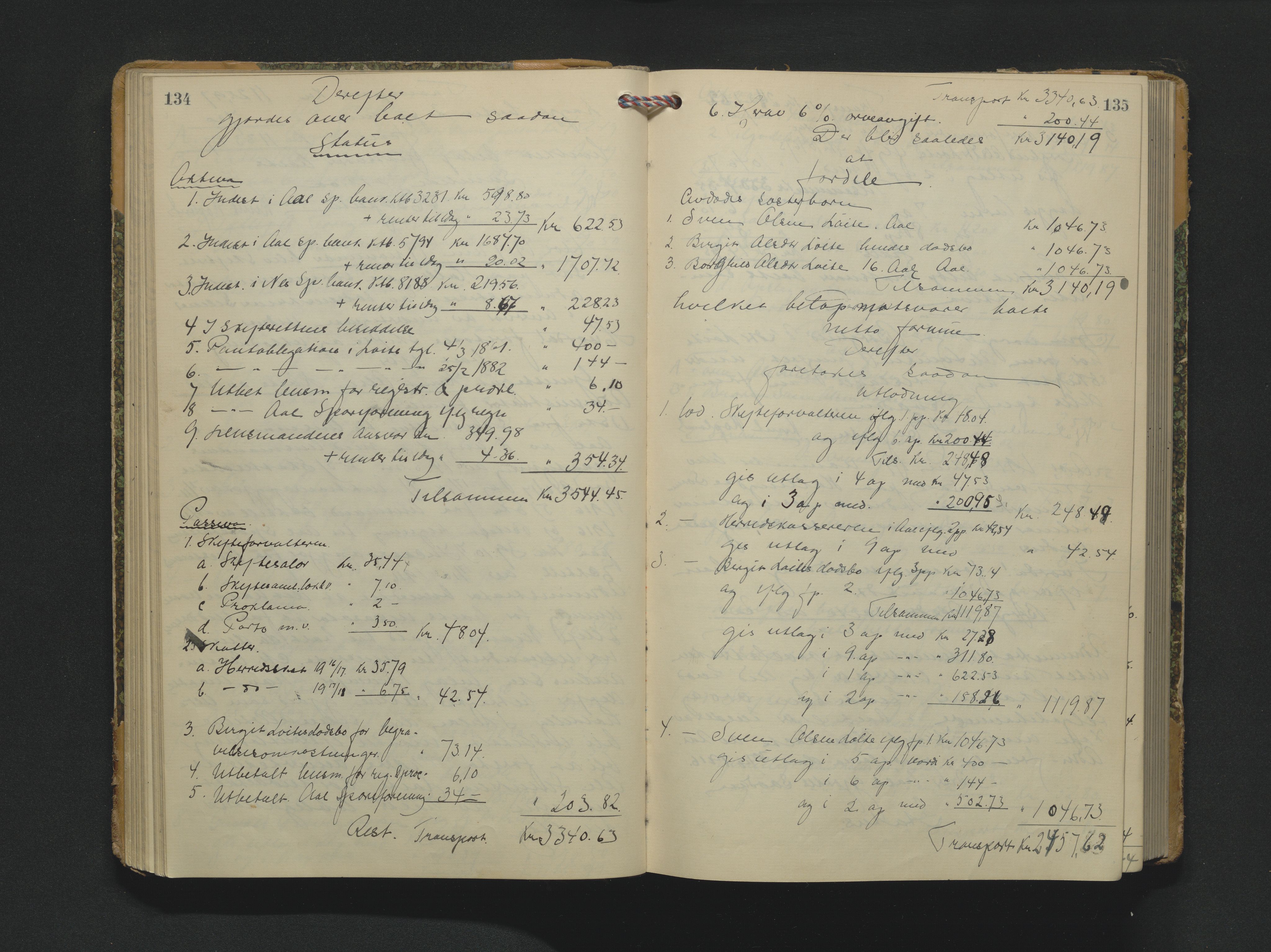 Hallingdal sorenskriveri, AV/SAKO-A-121/H/Hb/Hbd/L0009: Skifteutlodningsprotokoll, 1916-1924, p. 134-135