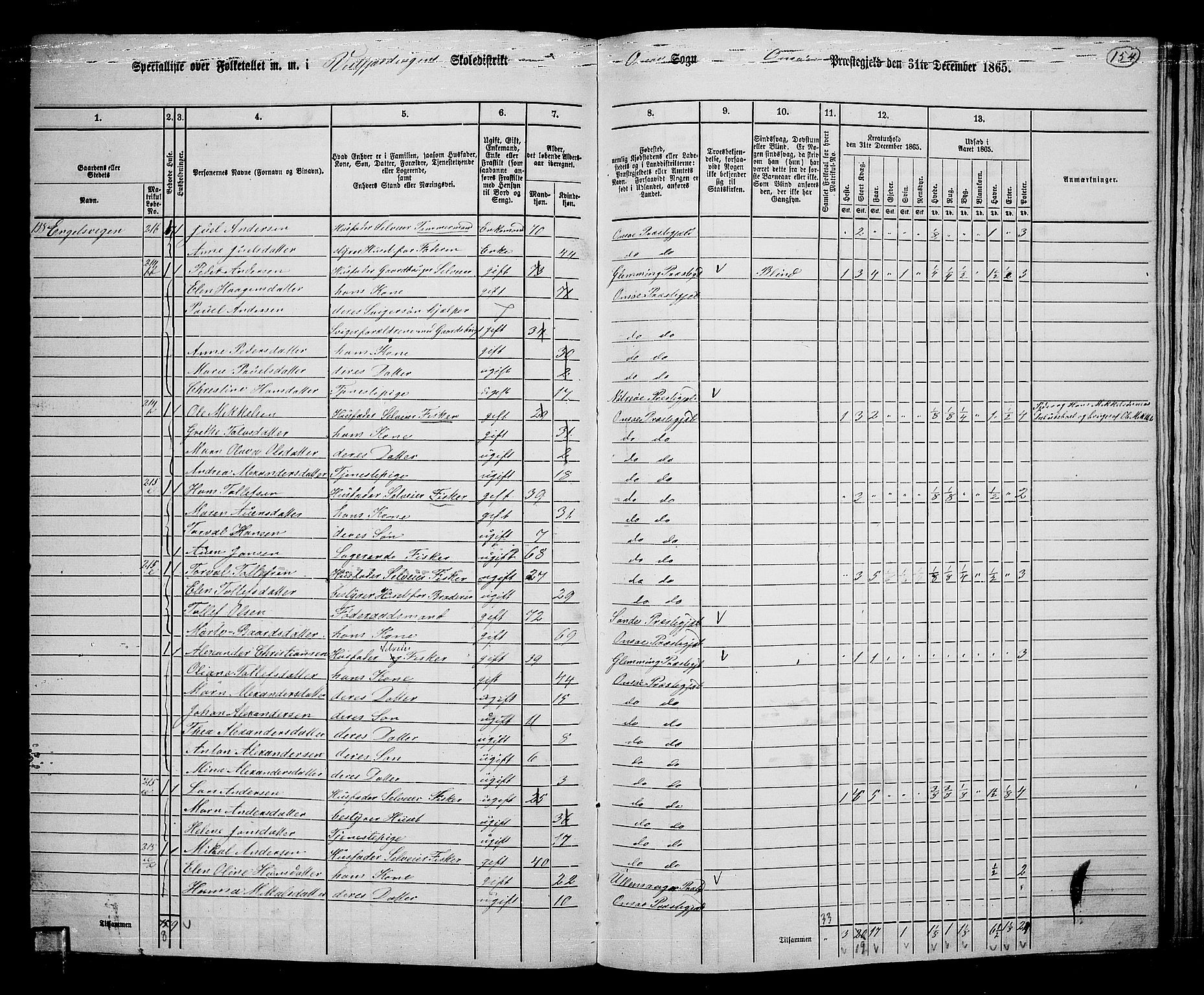 RA, 1865 census for Onsøy, 1865, p. 140