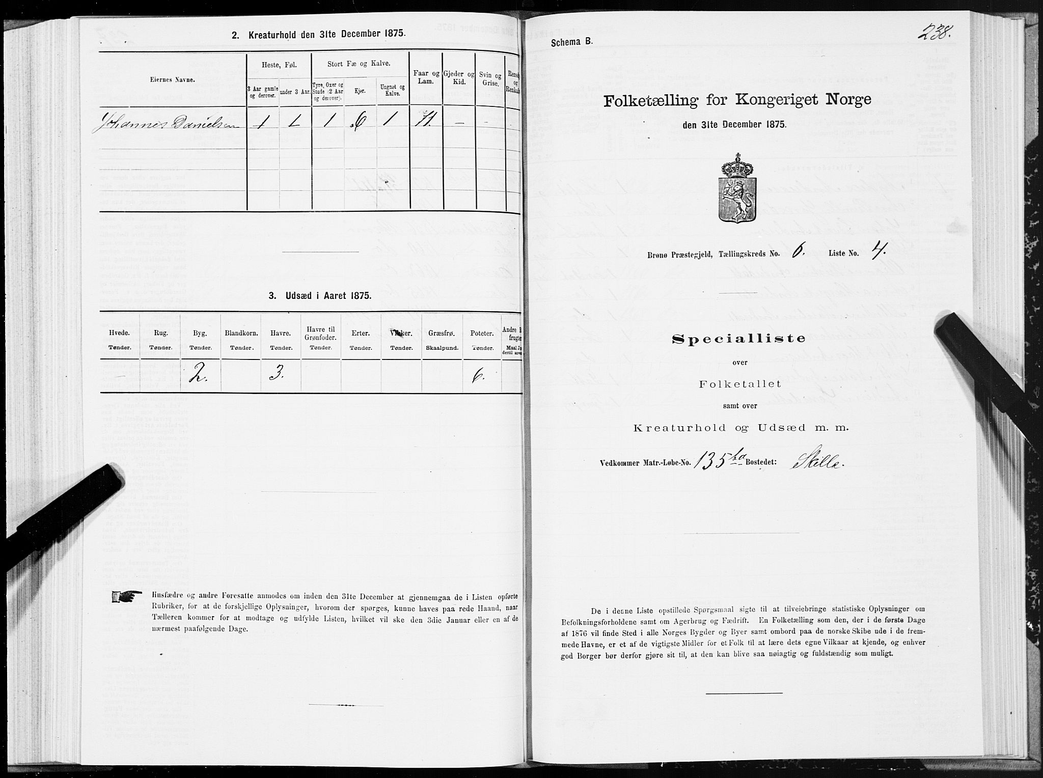 SAT, 1875 census for 1814P Brønnøy, 1875, p. 3238