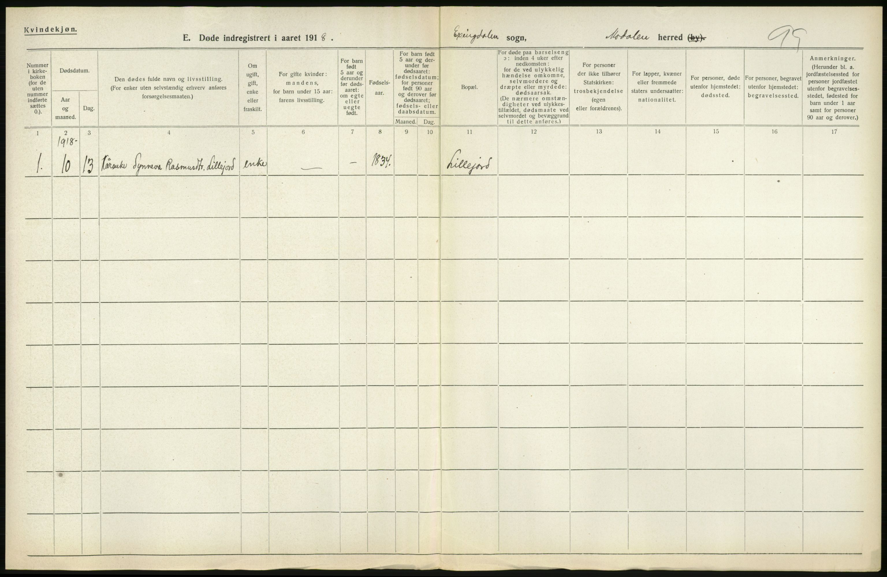 Statistisk sentralbyrå, Sosiodemografiske emner, Befolkning, AV/RA-S-2228/D/Df/Dfb/Dfbh/L0036: Hordaland fylke: Døde., 1918, p. 554